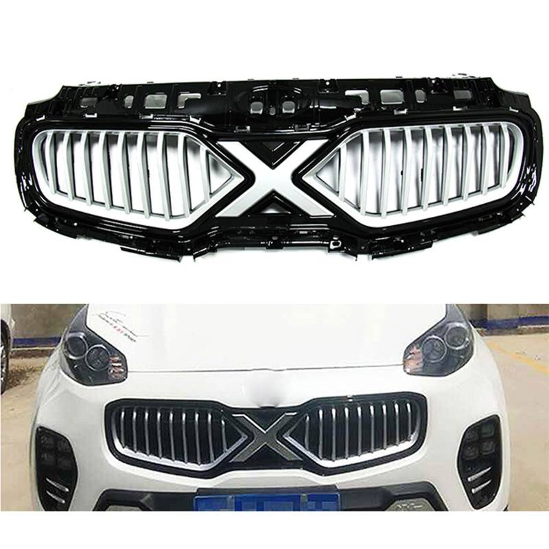 Kühlergrill Außentuning-Zubehörteile für KIA Sportage KX5 2015 2016 2017 2018, Auto Frontgrill Vorderen Stoßfänger Grill Auto Grill Ersatz Zubehör von JIANXKILB