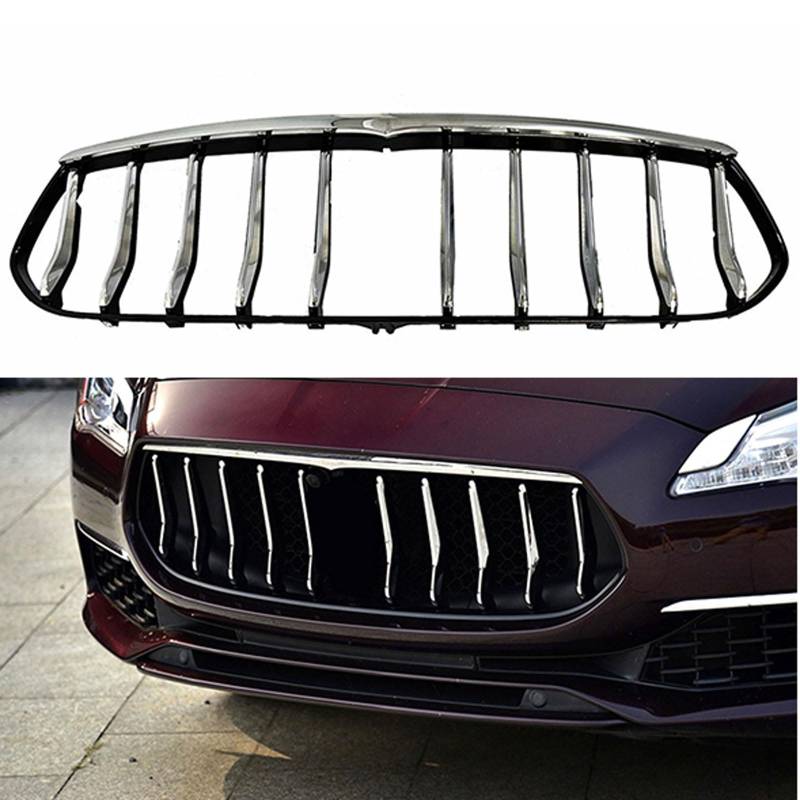 Kühlergrill Außentuning-Zubehörteile für Maserati Quattroporte 2017 2018 2019 2020 2021, Auto Frontgrill Vorderen Stoßfänger Grill Auto Grill Ersatz Zubehör von JIANXKILB