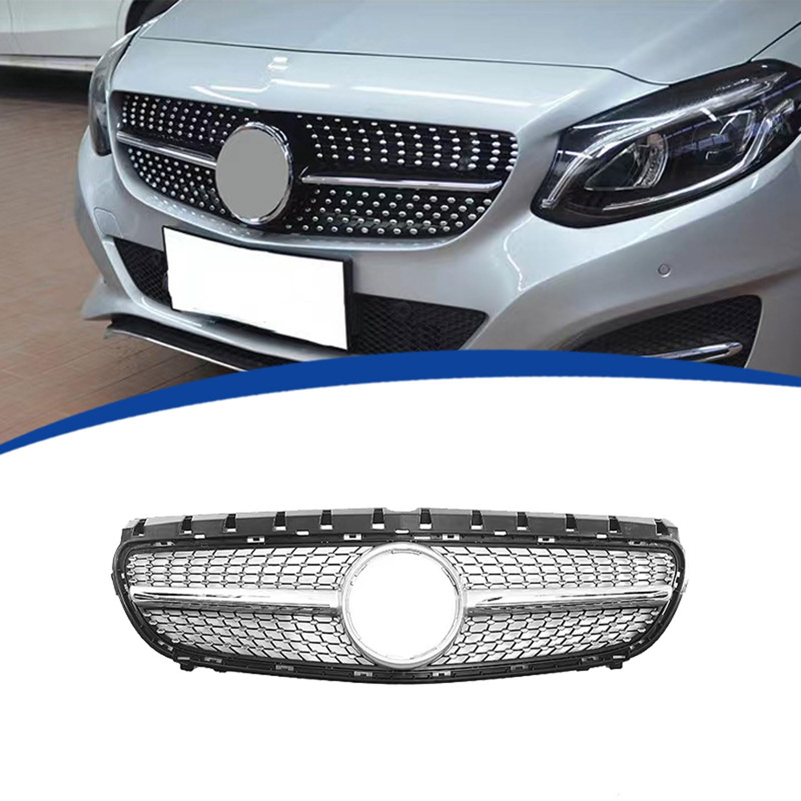 Kühlergrill Außentuning-Zubehörteile für Mercedes Benz B Class W246 B180 B200 B220 B250 GT 2015-2019, Auto Frontgrill Vorderen Stoßfänger Grill Auto Grill Ersatz Zubehör von JIANXKILB