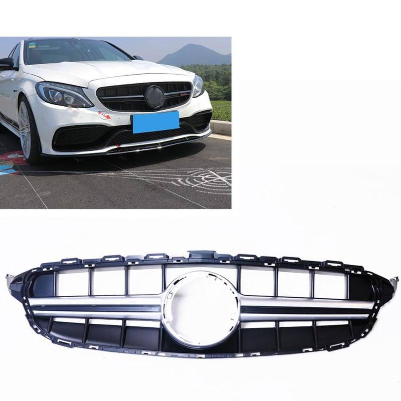 Kühlergrill Außentuning-Zubehörteile für Mercedes Benz C Class E63 2014 2015 2016 2017 2018, Auto Frontgrill Vorderen Stoßfänger Grill Auto Grill Ersatz Zubehör von JIANXKILB