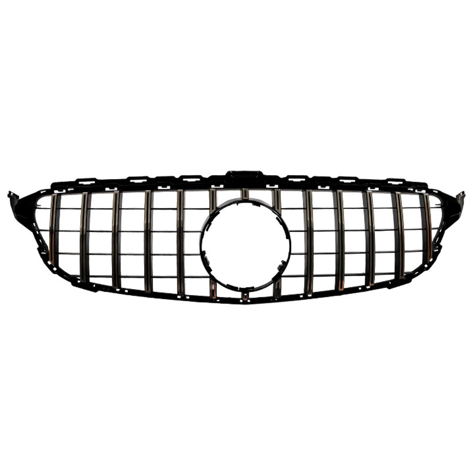 Kühlergrill Außentuning-Zubehörteile für Mercedes Benz C Class W205 AMG C180 C200 C250 C300 2015 2016 2017 2018, Auto Frontgrill Vorderen Stoßfänger Grill Auto Grill Ersatz Zubehör,Silver von JIANXKILB