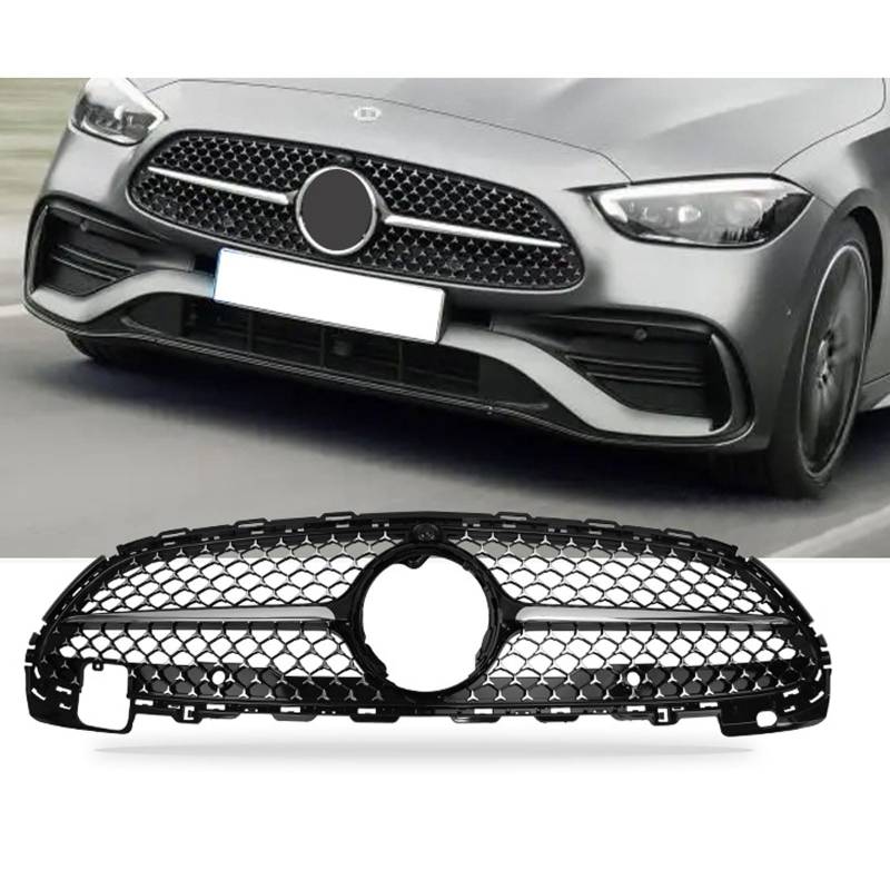 Kühlergrill Außentuning-Zubehörteile für Mercedes Benz C Class W206 2021 2022 2023, Auto Frontgrill Vorderen Stoßfänger Grill Auto Grill Ersatz Zubehör von JIANXKILB