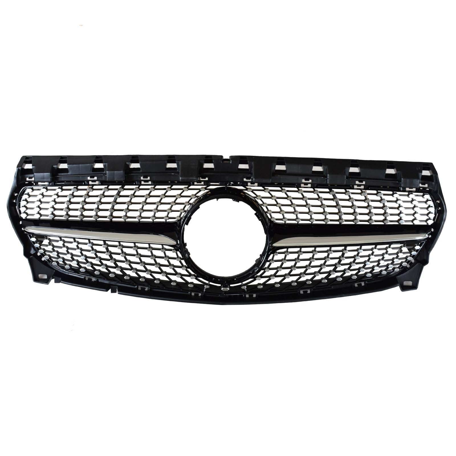 Kühlergrill Außentuning-Zubehörteile für Mercedes Benz CLA Class W117 2016 2017 2018 2019, Auto Frontgrill Vorderen Stoßfänger Grill Auto Grill Ersatz Zubehör,Black von JIANXKILB