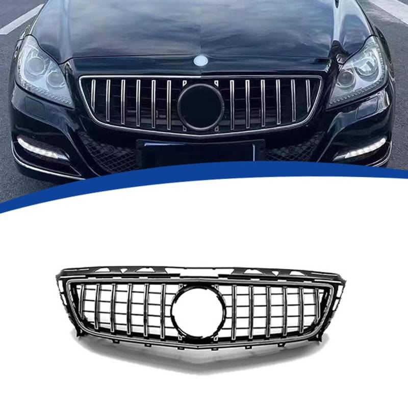 Kühlergrill Außentuning-Zubehörteile für Mercedes Benz CLS Class W218 2011 2012 2013 2014 CLS350 CLS500, Auto Frontgrill Vorderen Stoßfänger Grill Auto Grill Ersatz Zubehör,Silver von JIANXKILB