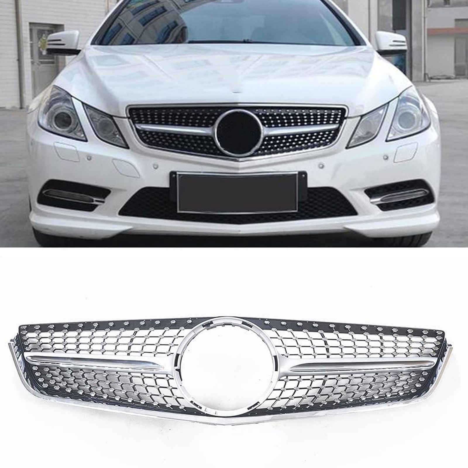 Kühlergrill Außentuning-Zubehörteile für Mercedes Benz E Class Coupe W207 C207 AMG 2009 2010 2011 2012 2013, Auto Frontgrill Vorderen Stoßfänger Grill Auto Grill Ersatz Zubehör von JIANXKILB