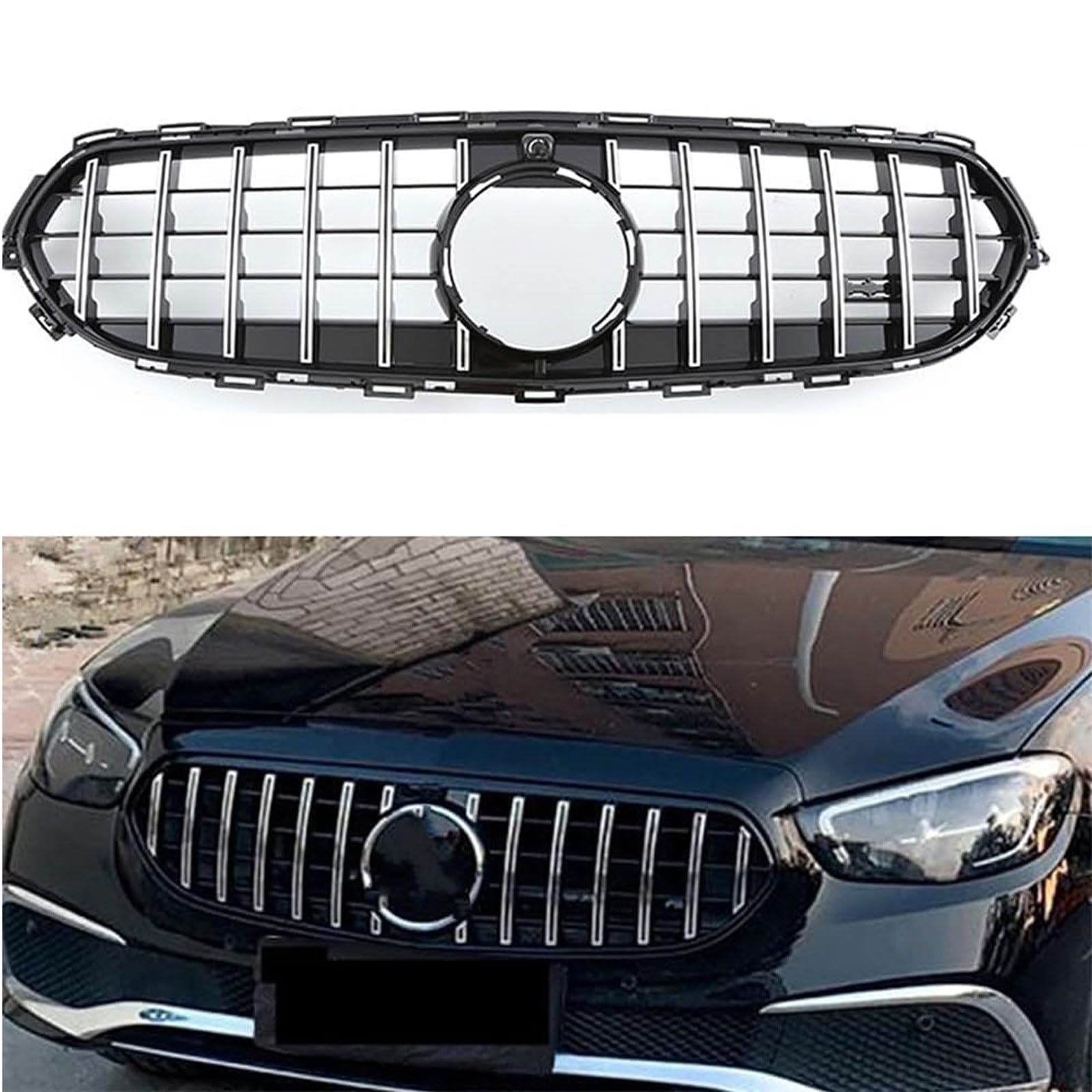 Kühlergrill Außentuning-Zubehörteile für Mercedes Benz E Class W213 2021 2022 2023, Auto Frontgrill Vorderen Stoßfänger Grill Auto Grill Ersatz Zubehör von JIANXKILB