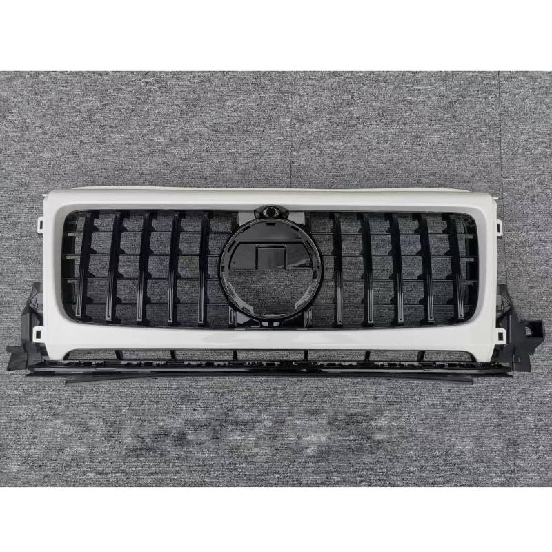 Kühlergrill Außentuning-Zubehörteile für Mercedes Benz G Class W464 2019 2020 2021 2022 2023, Auto Frontgrill Vorderen Stoßfänger Grill Auto Grill Ersatz Zubehör,White-Black von JIANXKILB