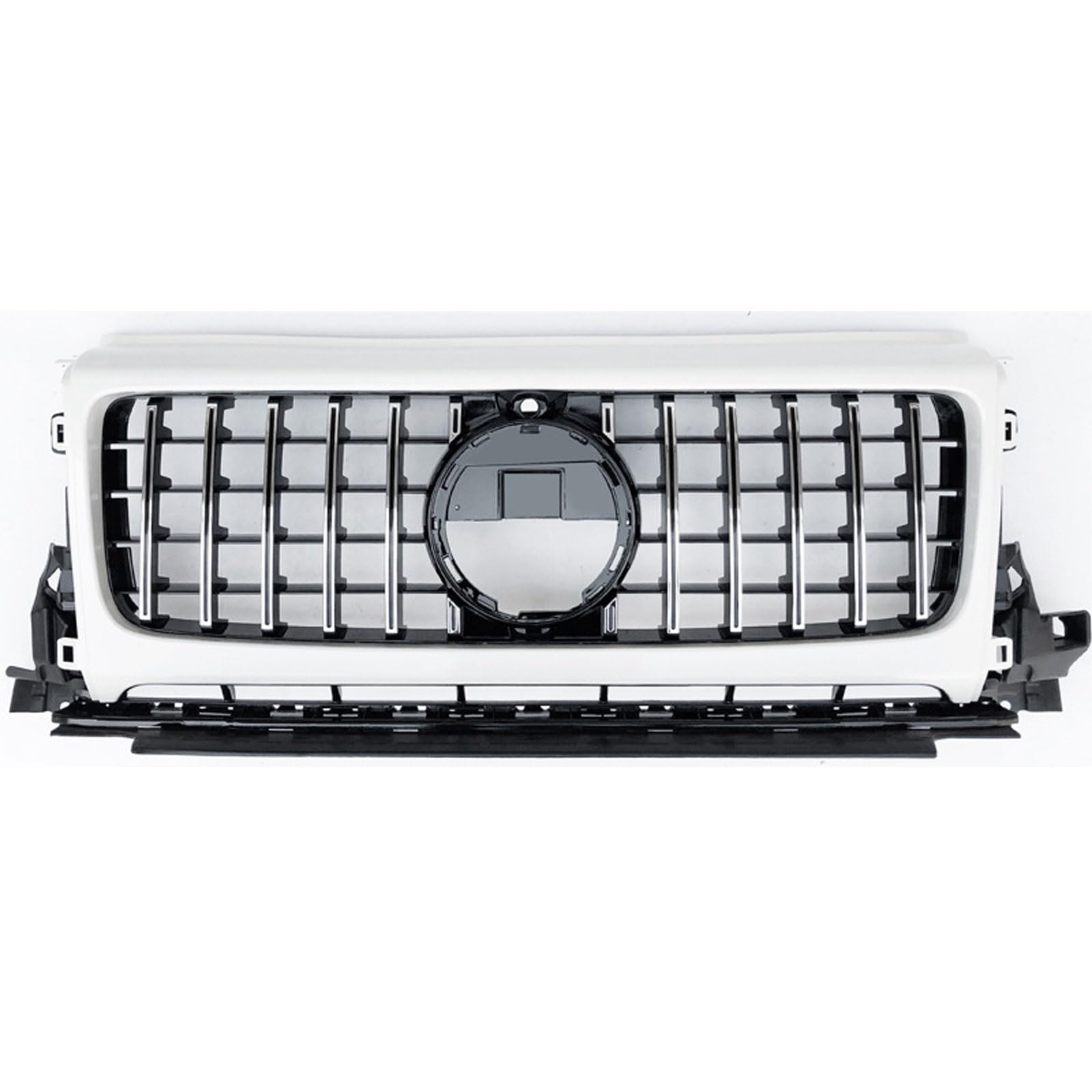 Kühlergrill Außentuning-Zubehörteile für Mercedes Benz G Class W464 2019 2020 2021 2022 2023, Auto Frontgrill Vorderen Stoßfänger Grill Auto Grill Ersatz Zubehör,White-Silver von JIANXKILB