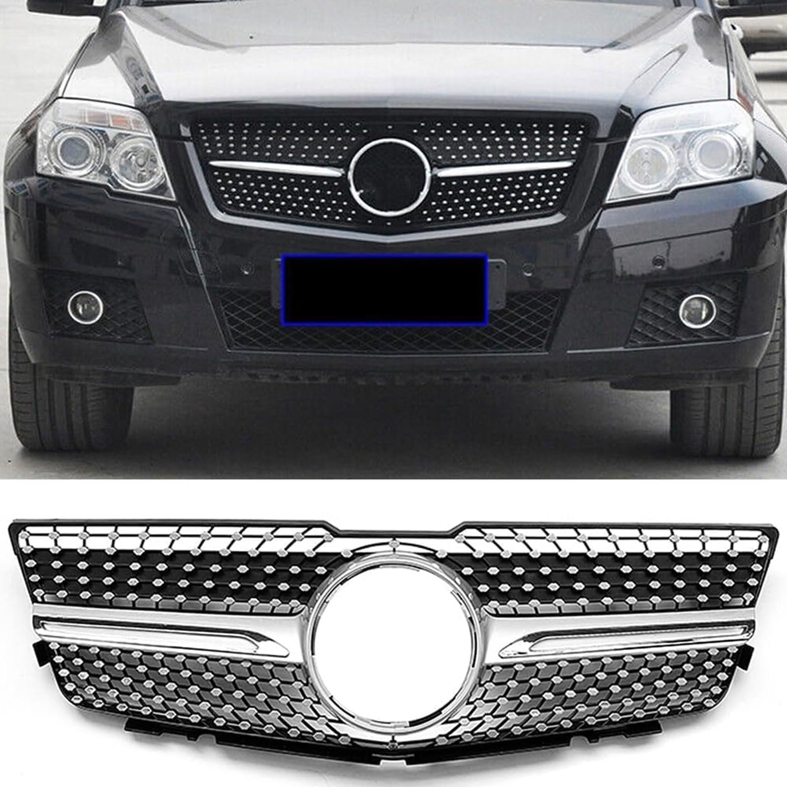 Kühlergrill Außentuning-Zubehörteile für Mercedes Benz GLK Class X204 GLK350 GLK300 GLK280 2008-2012, Auto Frontgrill Vorderen Stoßfänger Grill Auto Grill Ersatz Zubehör von JIANXKILB