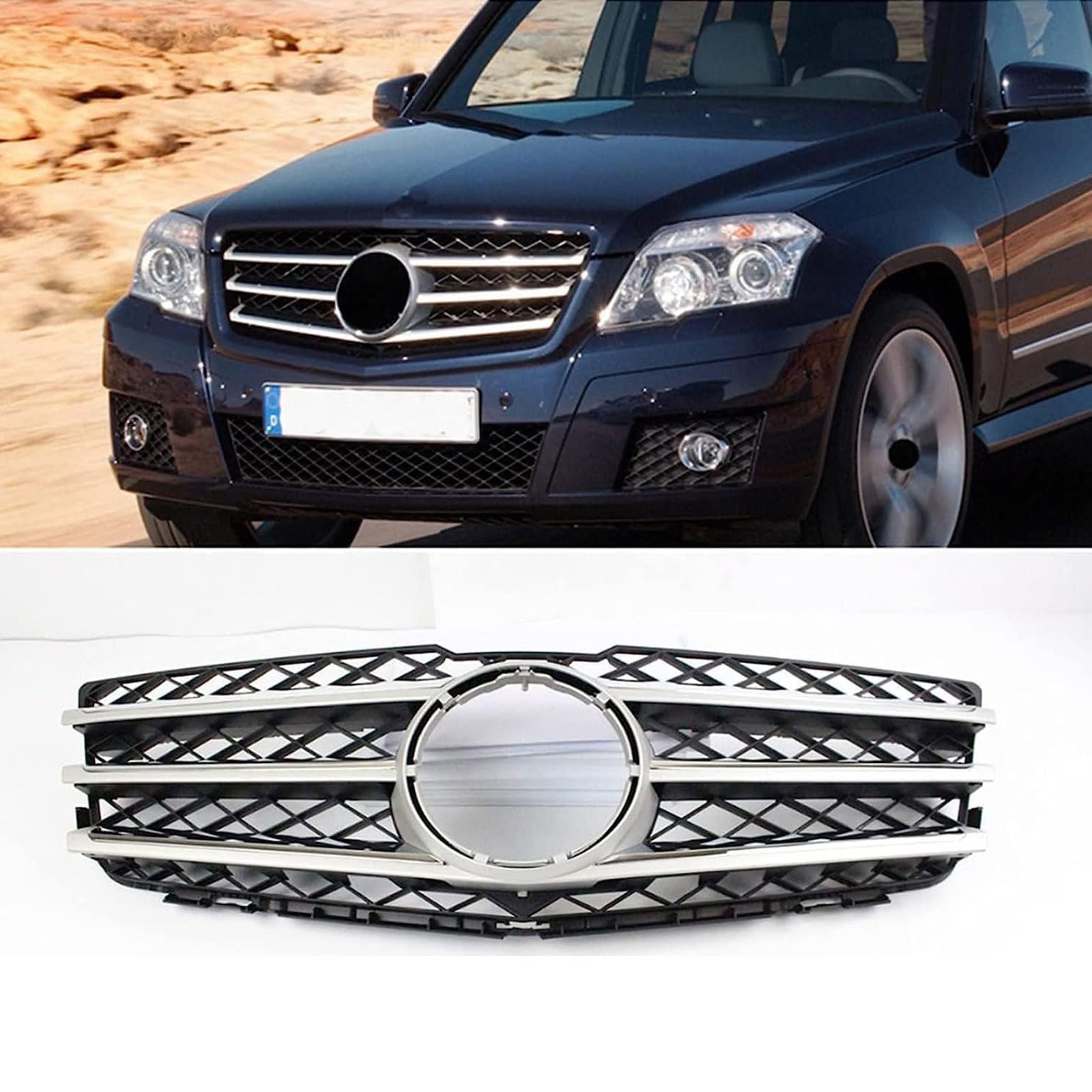 Kühlergrill Außentuning-Zubehörteile für Mercedes Benz Glk Class X204 Glk250 Glk350 2008 2009 2010 2011 2012, Auto Frontgrill Vorderen Stoßfänger Grill Auto Grill Ersatz Zubehör von JIANXKILB