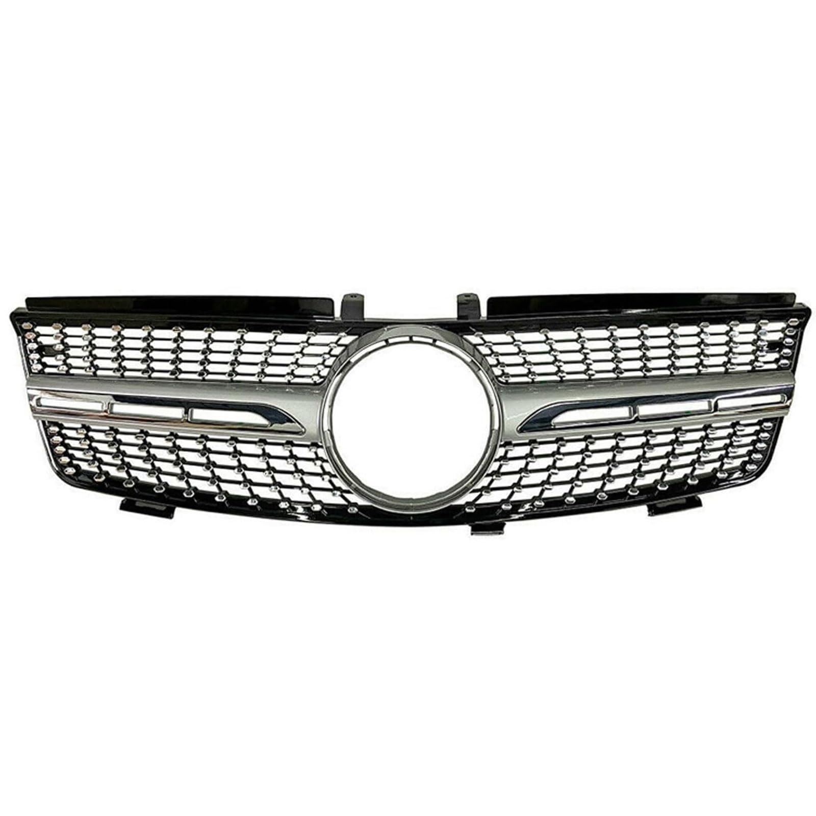 Kühlergrill Außentuning-Zubehörteile für Mercedes Benz ML Class W164 2005 2006 2007 2008, Auto Frontgrill Vorderen Stoßfänger Grill Auto Grill Ersatz Zubehör,Silver von JIANXKILB