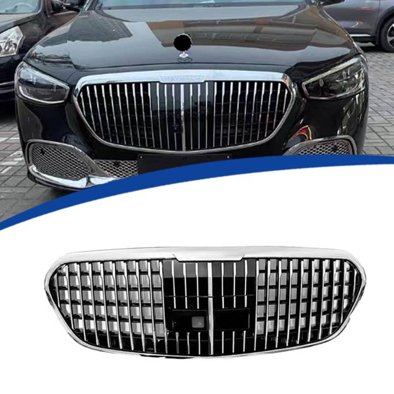 Kühlergrill Außentuning-Zubehörteile für Mercedes Benz S Class W223 2020 2021 2022 2023 2024, Auto Frontgrill Vorderen Stoßfänger Grill Auto Grill Ersatz Zubehör von JIANXKILB