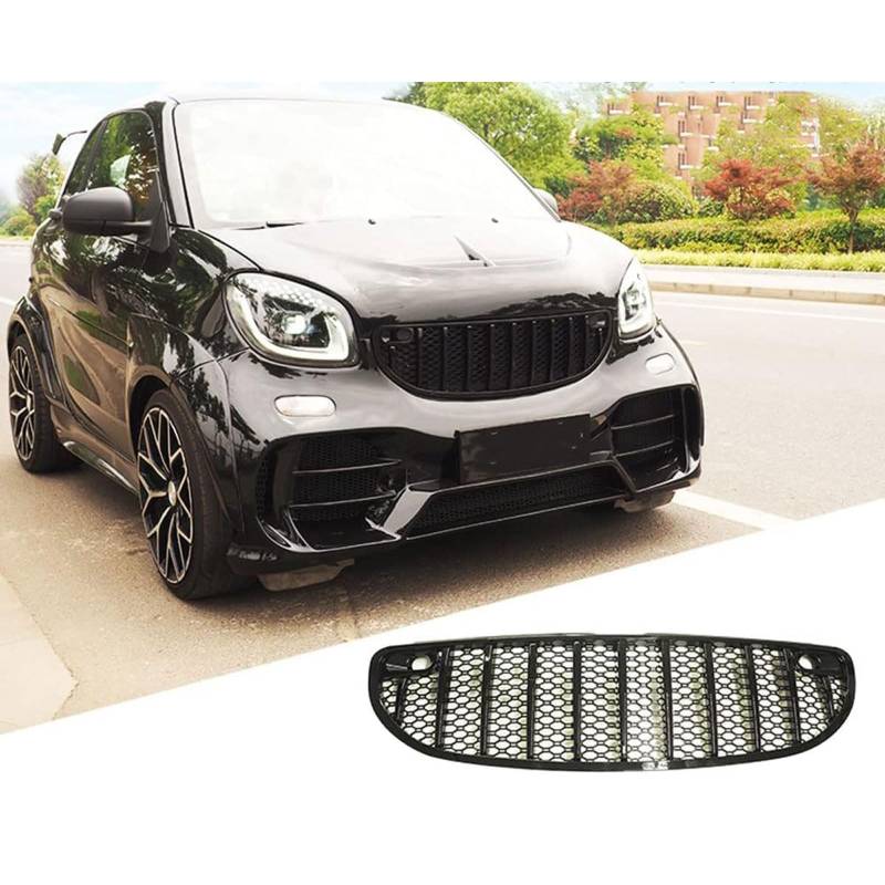 Kühlergrill Außentuning-Zubehörteile für Smart 453 2014 2015 2016 2017 2018 2019, Auto Frontgrill Vorderen Stoßfänger Grill Auto Grill Ersatz Zubehör von JIANXKILB