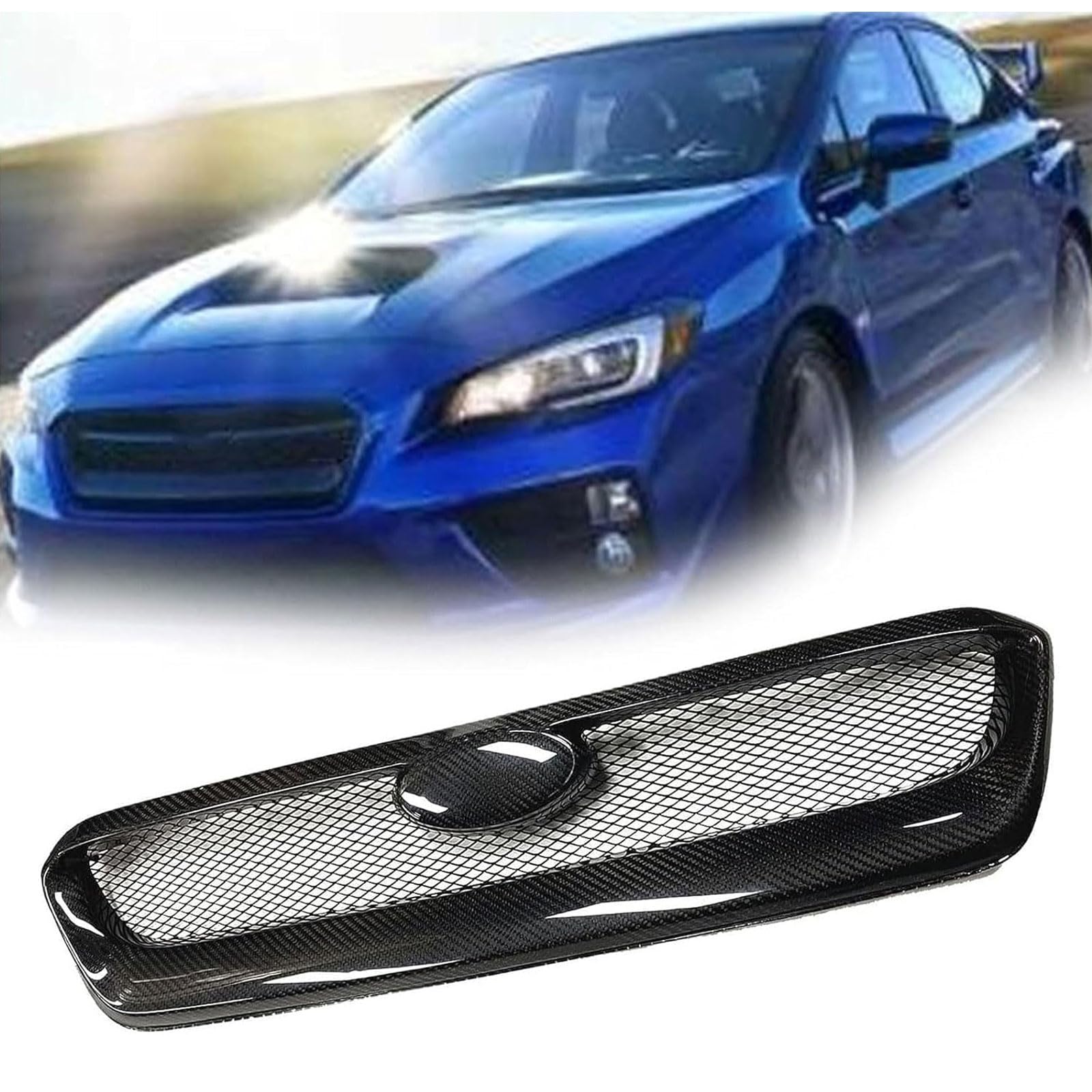 Kühlergrill Außentuning-Zubehörteile für Subaru WRX STI 2014 2015 2016 2017, Auto Frontgrill Vorderen Stoßfänger Grill Auto Grill Ersatz Zubehör von JIANXKILB