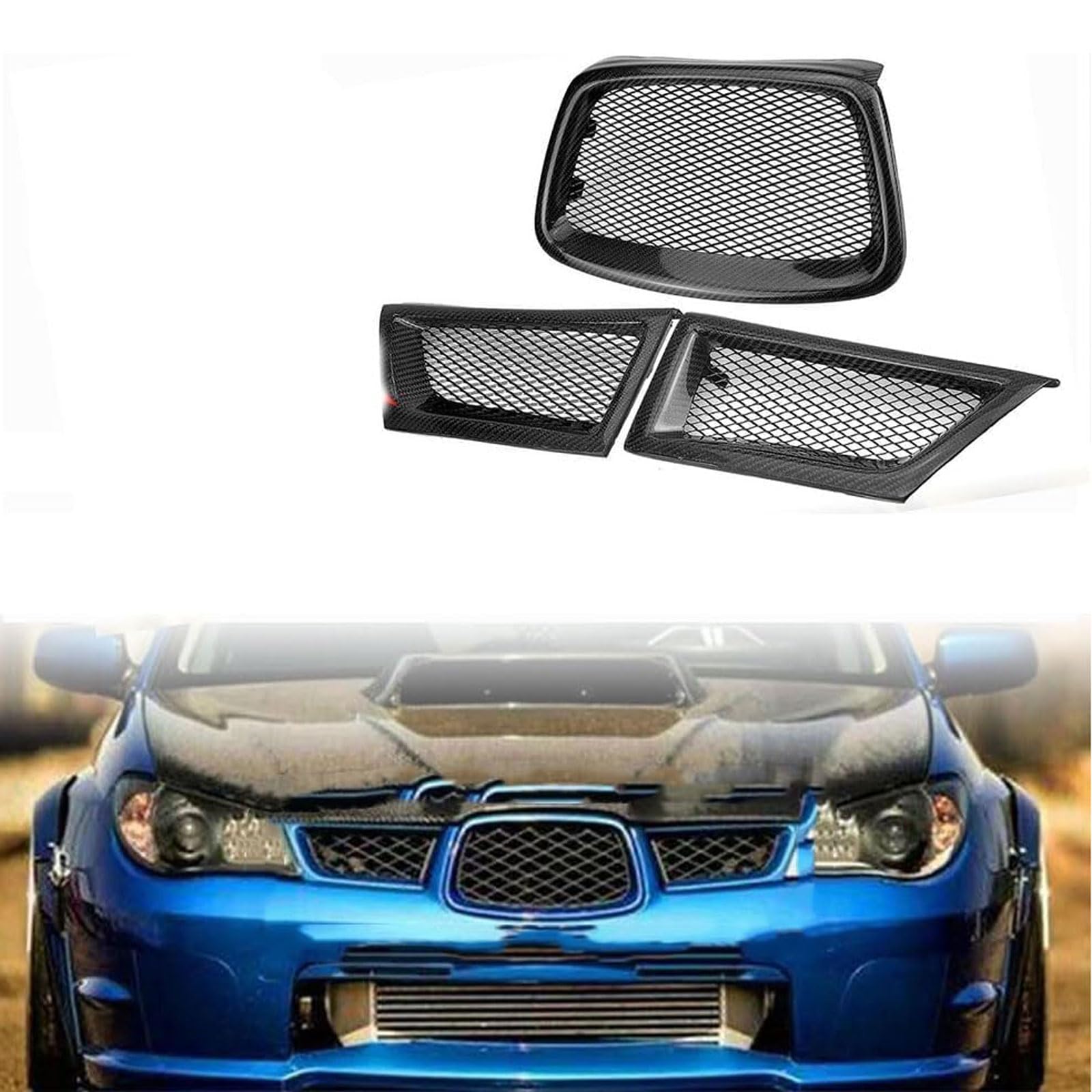 Kühlergrill Außentuning-Zubehörteile für Subaru lmpreza 9th WRX STI 2006 2007, Auto Frontgrill Vorderen Stoßfänger Grill Auto Grill Ersatz Zubehör von JIANXKILB