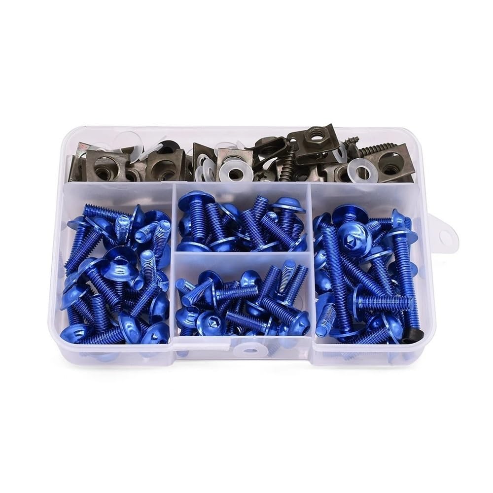 JIANYISR Motorrad Muttern Schrauben 175PCS Motorrad Verkleidung Schrauben Schraube Aluminium Karosserie Schrauben Mutter Kit Für Y&amaha Für TMAX 500 530 Für XP500 Für Xp 530 500(Bule) von JIANYISR