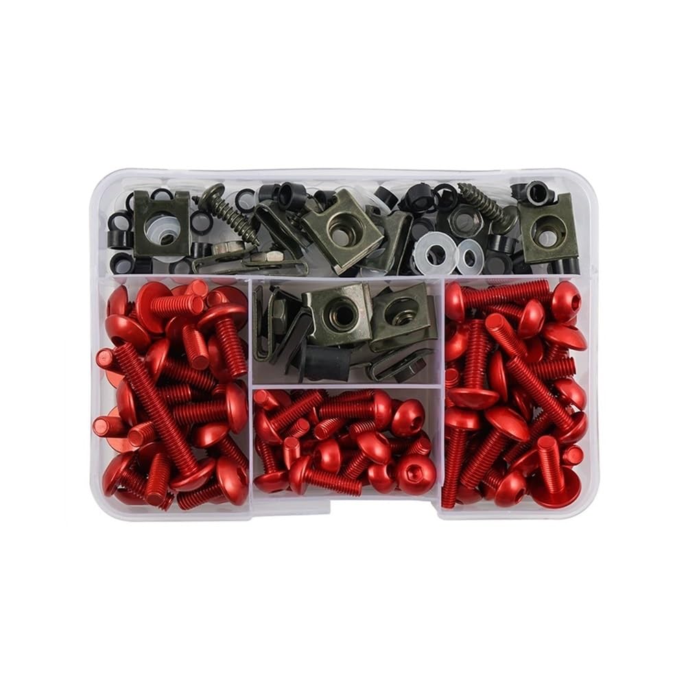 JIANYISR Motorrad Muttern Schrauben 177PCS Motorrad Verkleidung Schutz Für Du&Cati Für Multistrada 1200S V4S Für Wüste X Schrauben Mutter Kit(Red) von JIANYISR