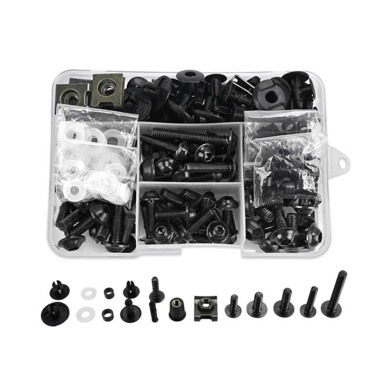 JIANYISR Motorrad Muttern Schrauben Für BM&W Für F850GSA Für F850GS Für Abenteuer Für F900R M6 M5 Verkleidung Schrauben Kit Karosserie Befestigungen Schrauben Mutter(Black) von JIANYISR