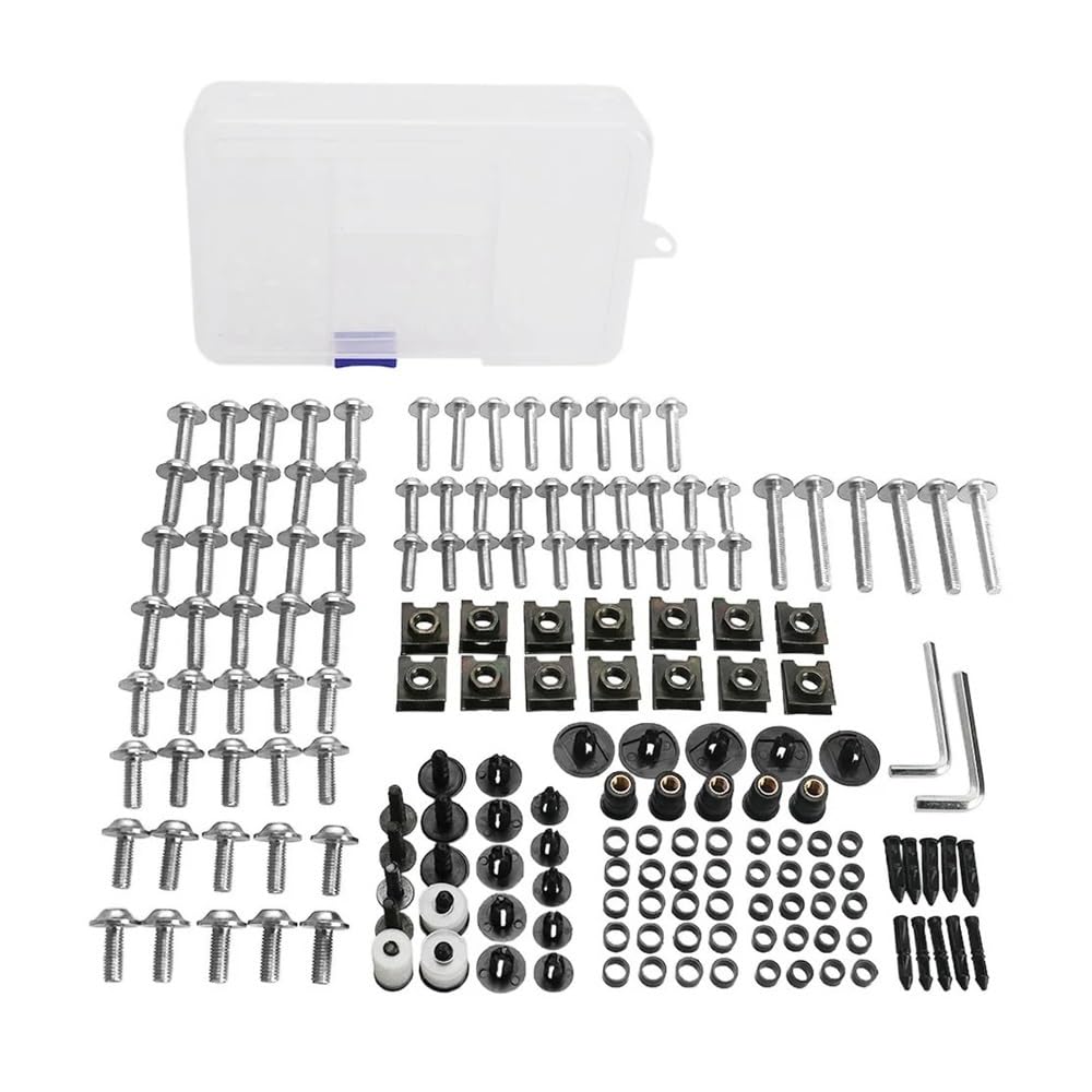 JIANYISR Motorrad Muttern Schrauben Für K&awasaki Für ZZR1400 Für ZZR400 Für ZZR250 Motorrad Komplette Voll Verkleidung Schrauben Kit Schrauben Muttern Clips(Silver) von JIANYISR