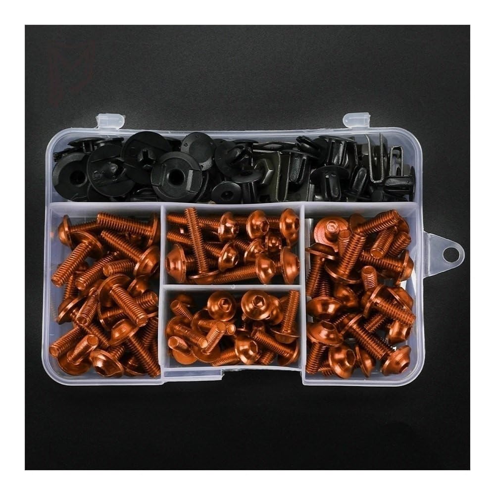 JIANYISR Motorrad Muttern Schrauben Für SYM Für CRUISYM 150 180 Für Joyride 125 200 Für Jet 14 Jet X Verkleidung Bolzen Schrauben Kit Mutter Clips(Orange) von JIANYISR