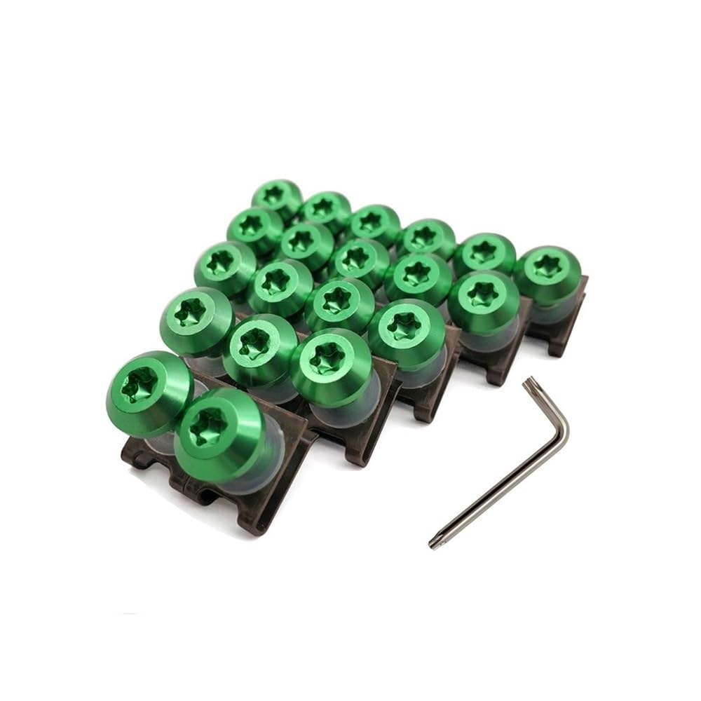 JIANYISR Motorrad Muttern Schrauben Für Suzu&ki Für RG500 RGV250 VS800 Für Intruder VZ800 Marauder Motorrad Verkleidung Schrauben Clips Körper Frühling Schrauben(B-green-20 Pieces) von JIANYISR