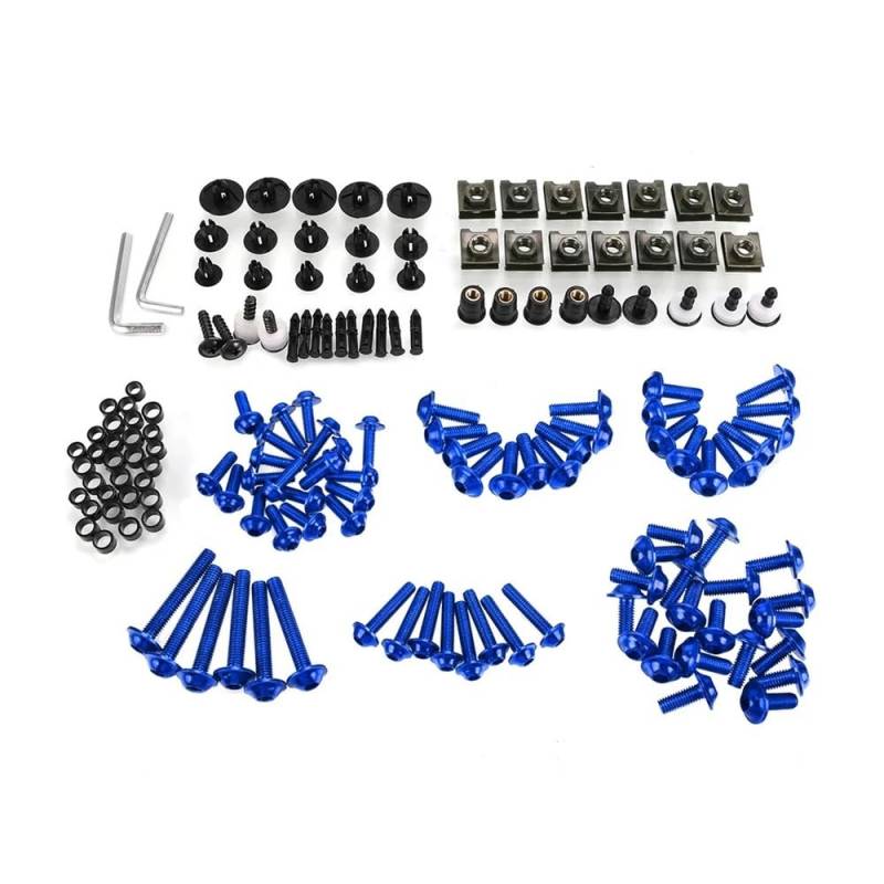 JIANYISR Motorrad Muttern Schrauben Moto Verkleidung Bolzen Schraube Verschluss Mutter Scheibe Für Du&Cati Für 848 1098 1198 2007 2008 2009 2010(Blue and Box) von JIANYISR