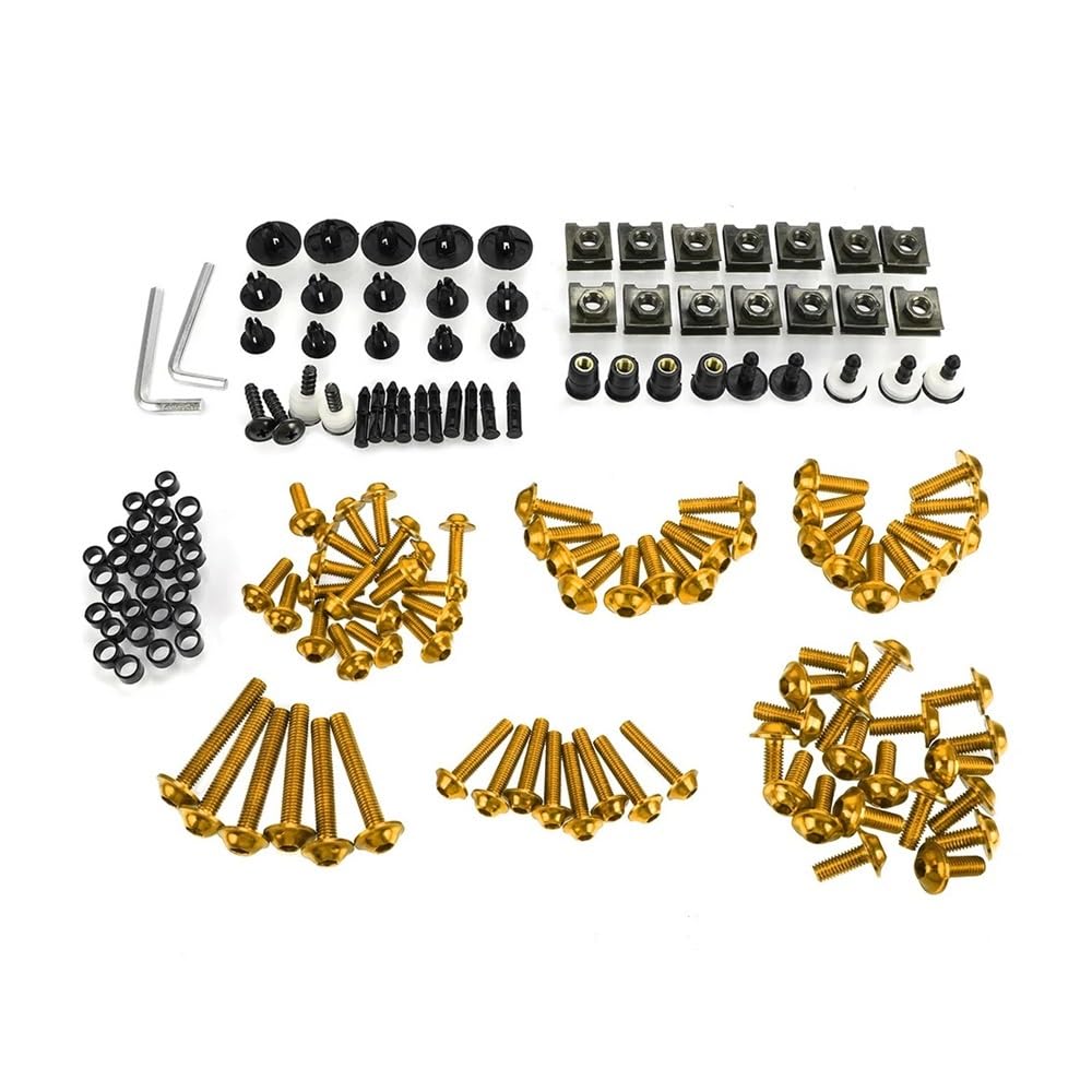 JIANYISR Motorrad Muttern Schrauben Moto Verkleidung Bolzen Schraube Verschluss Mutter Scheibe Für Du&Cati Für 848 1098 1198 2007 2008 2009 2010(Gold and Box) von JIANYISR