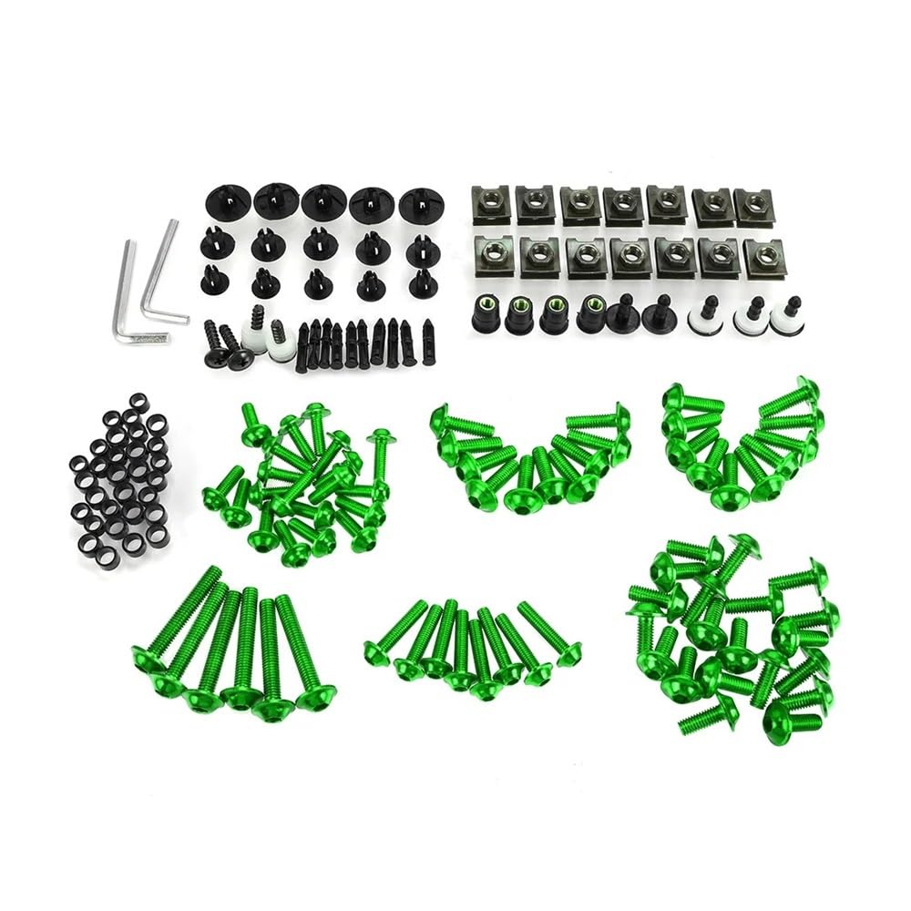 JIANYISR Motorrad Muttern Schrauben Moto Verkleidung Bolzen Schraube Verschluss Mutter Scheibe Für Du&Cati Für 848 1098 1198 2007 2008 2009 2010(Green and Box) von JIANYISR