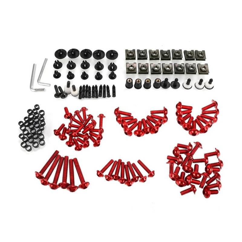 JIANYISR Motorrad Muttern Schrauben Moto Verkleidung Bolzen Schraube Verschluss Mutter Scheibe Für Du&Cati Für 848 1098 1198 2007 2008 2009 2010(Red and Box) von JIANYISR