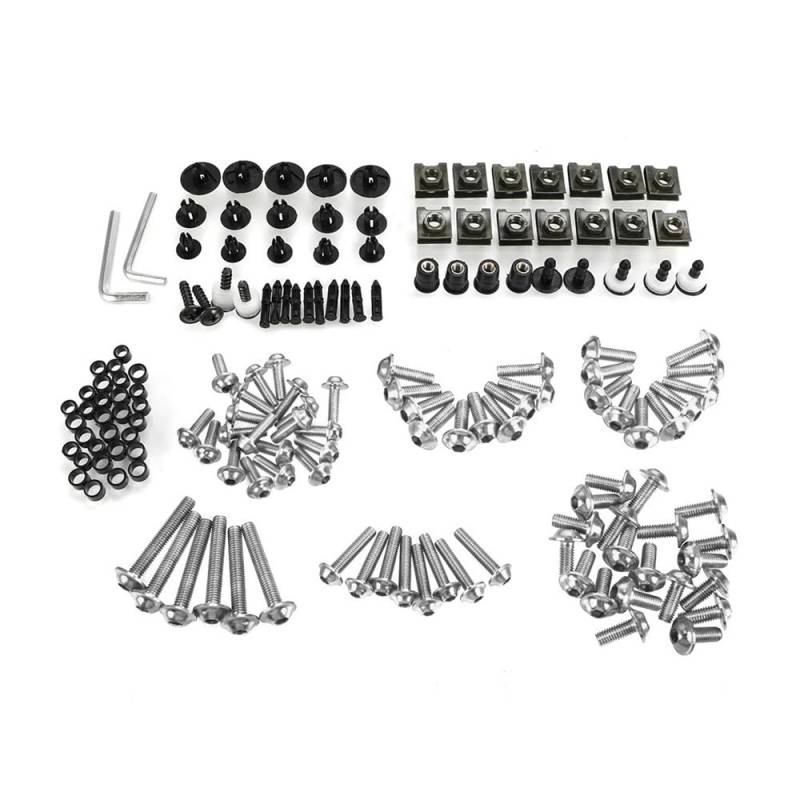 JIANYISR Motorrad Muttern Schrauben Moto Verkleidung Bolzen Schraube Verschluss Mutter Scheibe Für Du&Cati Für 848 1098 1198 2007 2008 2009 2010(Silver and Box) von JIANYISR