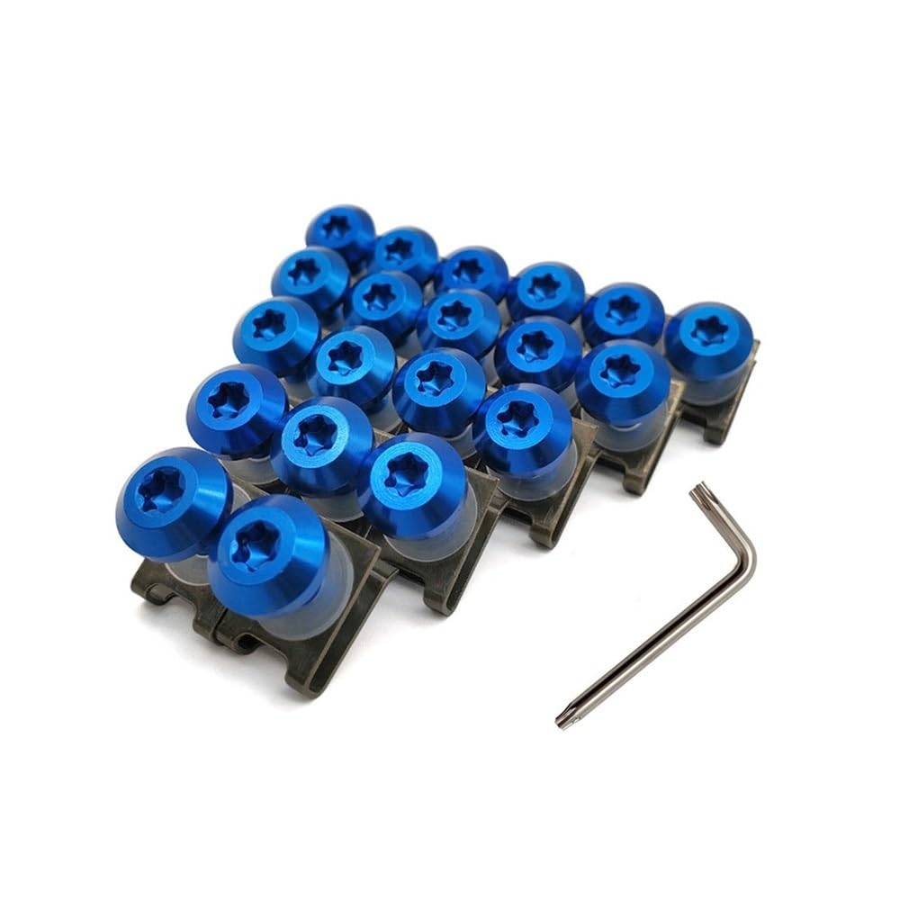 JIANYISR Motorrad Muttern Schrauben Motorrad Verkleidung Schrauben Clips Körper Frühling Schrauben Für Du&Cati Für Hypermotard 1100/S/EVO SP 400 Für Monster(B-blue-20 Pieces) von JIANYISR