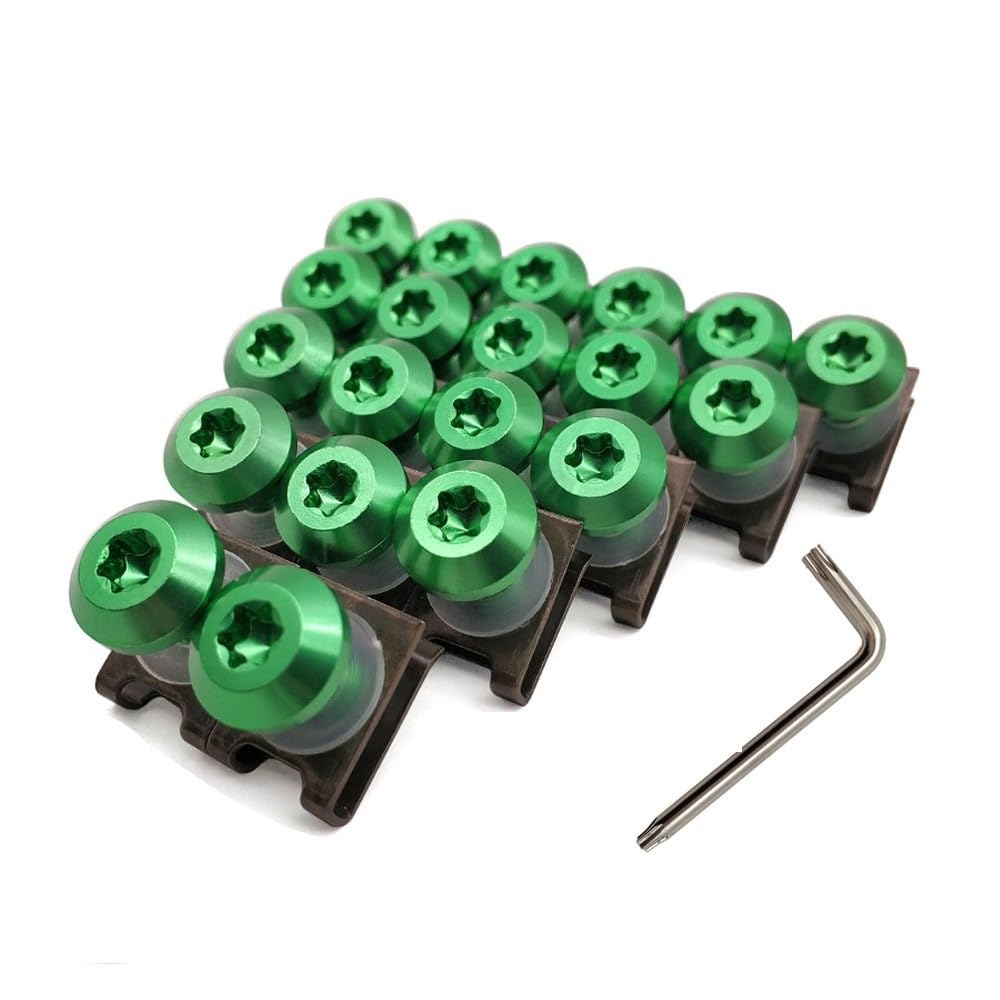 JIANYISR Motorrad Muttern Schrauben Motorrad Verkleidung Schrauben Clips Körper Frühling Schrauben Für Du&Cati Pour Hypermotard 821 Für HYPERSTRADA Pour Scrambler 748 900SS(B-green-20 Pieces) von JIANYISR