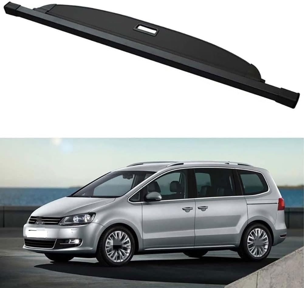 Auto Hintere Kofferraum Hutablage, für VW Sharan 2012 2013 2014 2015 2016 2017 2018 2019 2020 2021 Hintere Kofferraumabdeckung Vorhang, Kofferraum Vorhang. von JIAQINF