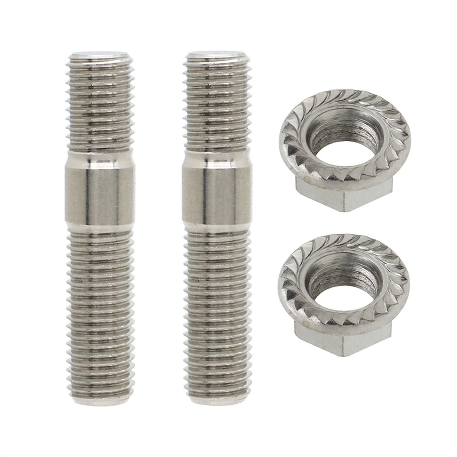 Radschrauben Radbolzen, 23/3/5/6/8/8/12 Stück 10mm Abgasbolzen Bolzen Gezahnte Nüsse M10x1.25 Verteiler Flanschbolzen Muttern Kit(2 pcs) von JIASENSM