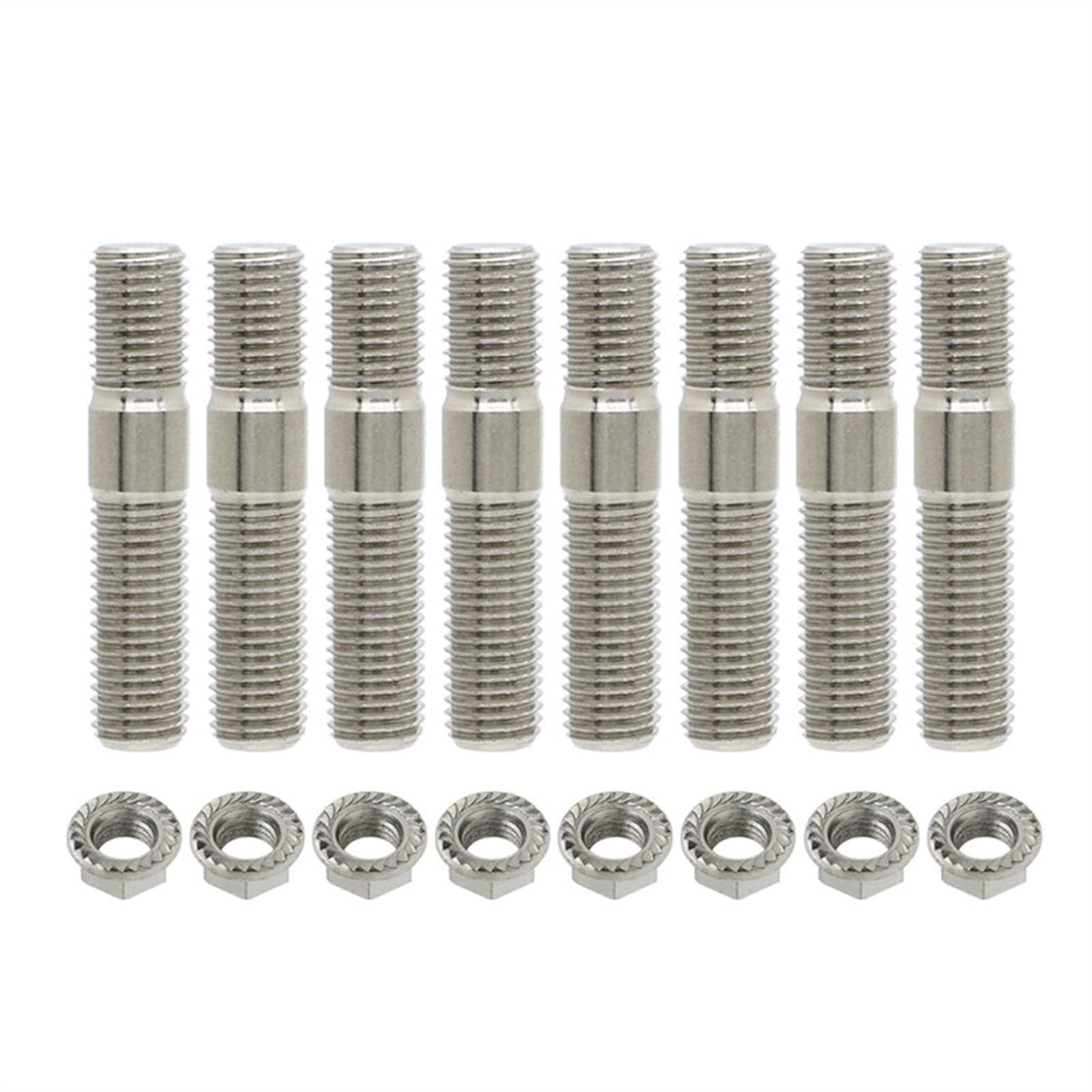 Radschrauben Radbolzen, 23/3/5/6/8/8/12 Stück 10mm Abgasbolzen Bolzen Gezahnte Nüsse M10x1.25 Verteiler Flanschbolzen Muttern Kit(8 pcs) von JIASENSM