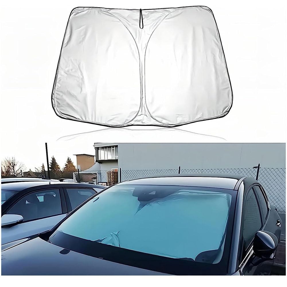 Auto Frontscheibe Sonnenschutz für Mazda 3 Hatchback BP 2019-2023, Faltbar Sonnenschirm Anti-UV Wärmeisolierung Auto Innenschutz Zubehör,A/Silver von JIAWUJYNB