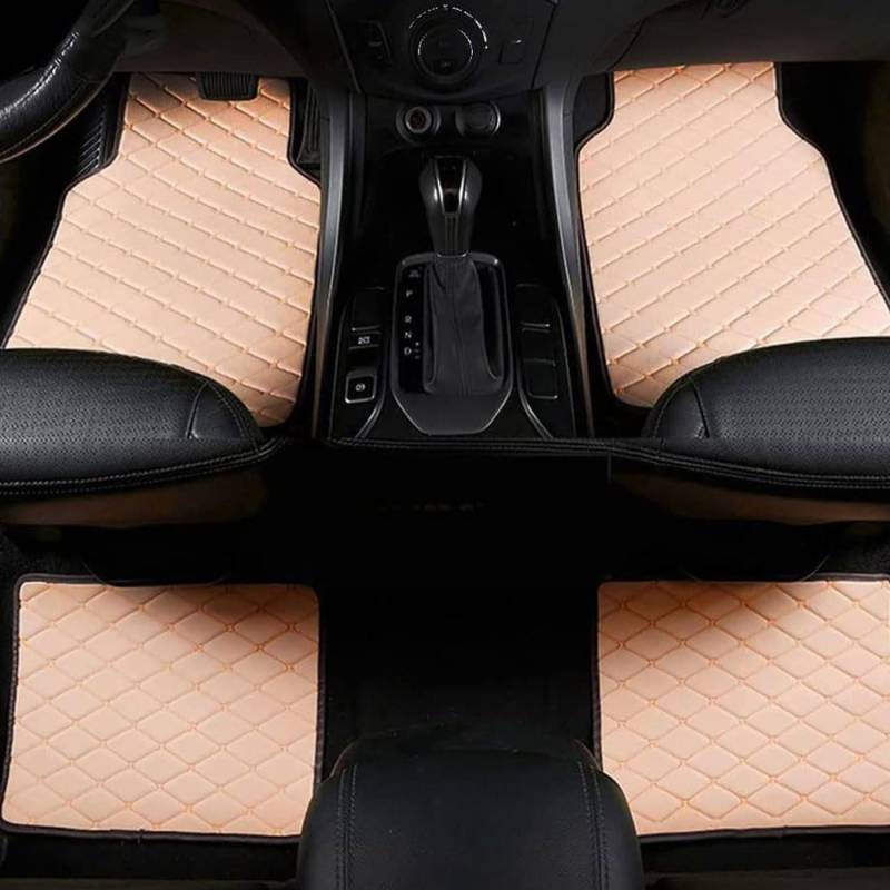 Auto Leder Fussmatten für Land Rover Range Rover Sport 2010-2013(LHD), Anpassen Allwetter wasserdichte rutschfeste Fußraummatten Set Auto Schutz Zubehör,D/Beige von JIAWUJYNB