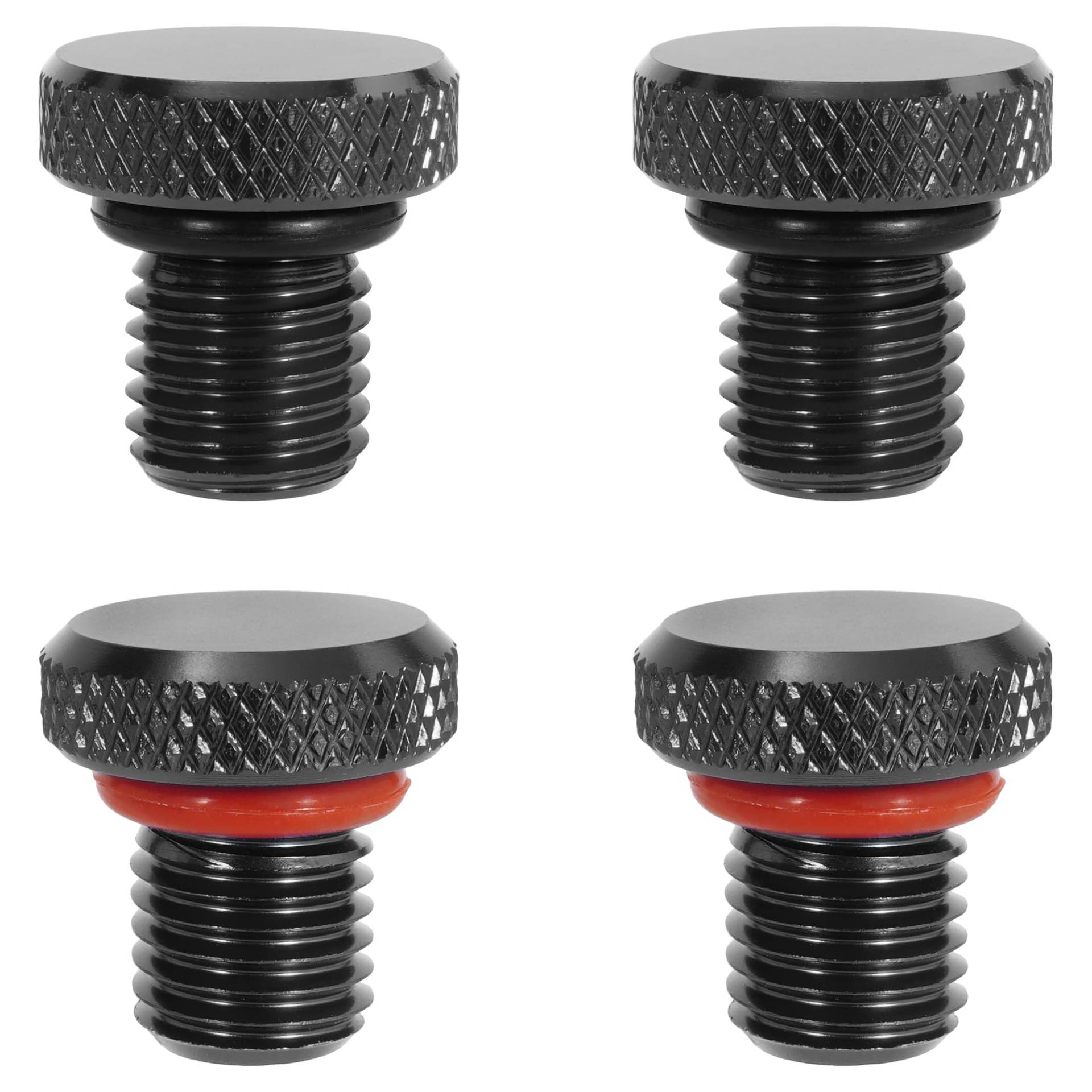 4Pcs M10x1.25 Motorrad Spiegel Loch Dübel, Universal Motorrad Rückspiegel Schrauben (2 Regular & 2 Reverse) Geeignet für die meisten Motorrad ATV und Bike (Schwarz) von JIAYAN