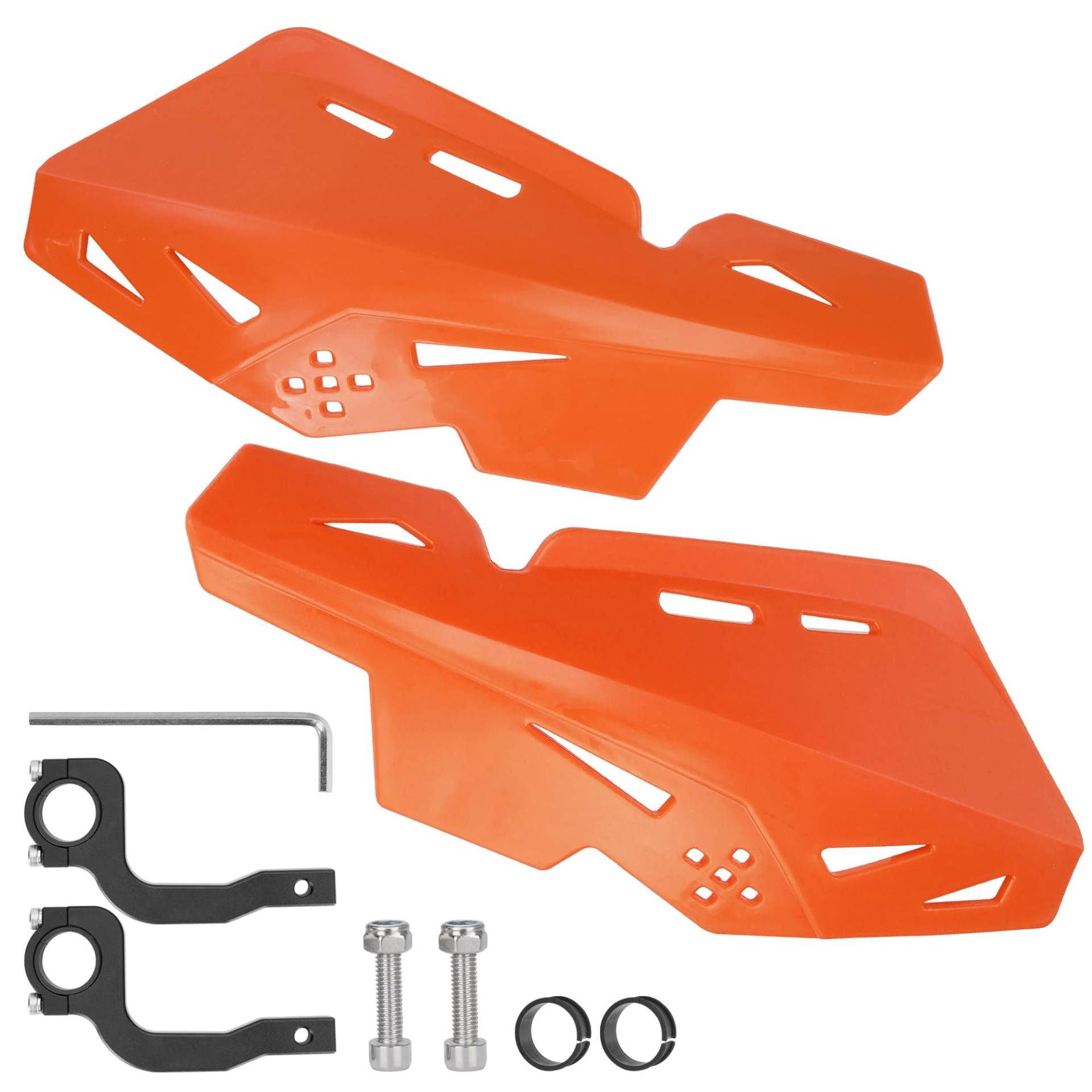 JIAYAN 7/8'' 22mm Dirt Bike Handschützer, Lenker Hand Guards Protektor mit CNC Halterung Paar für Motocross ATV SX SXF EXC XCW KLX KX LTR TRX - Orange Farbe von JIAYAN