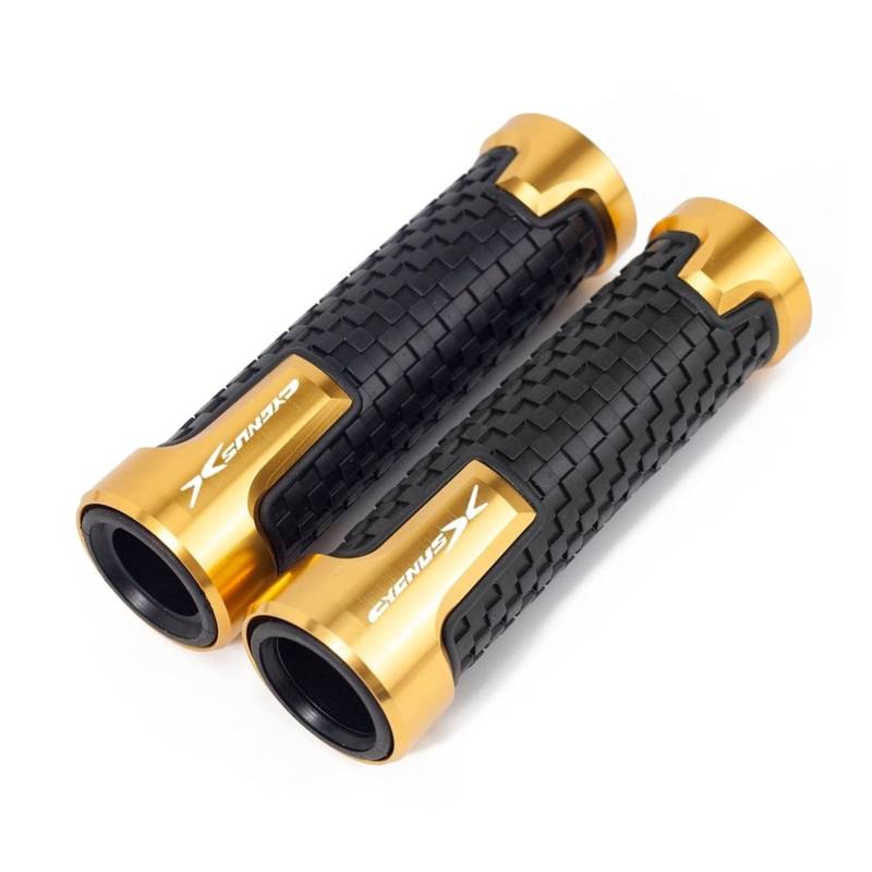 JIBULINS Anti Rutsch Griffe Motorrad-Handgriffe 7/8" 22mm CNC-Aluminium-Gummi-Gel-Griffgriff Replacement for Ya Ma Ha CYGNUSX 125 Cygnus X 125 SMAX 155 BWS R 125(Gold) von JIBULINS