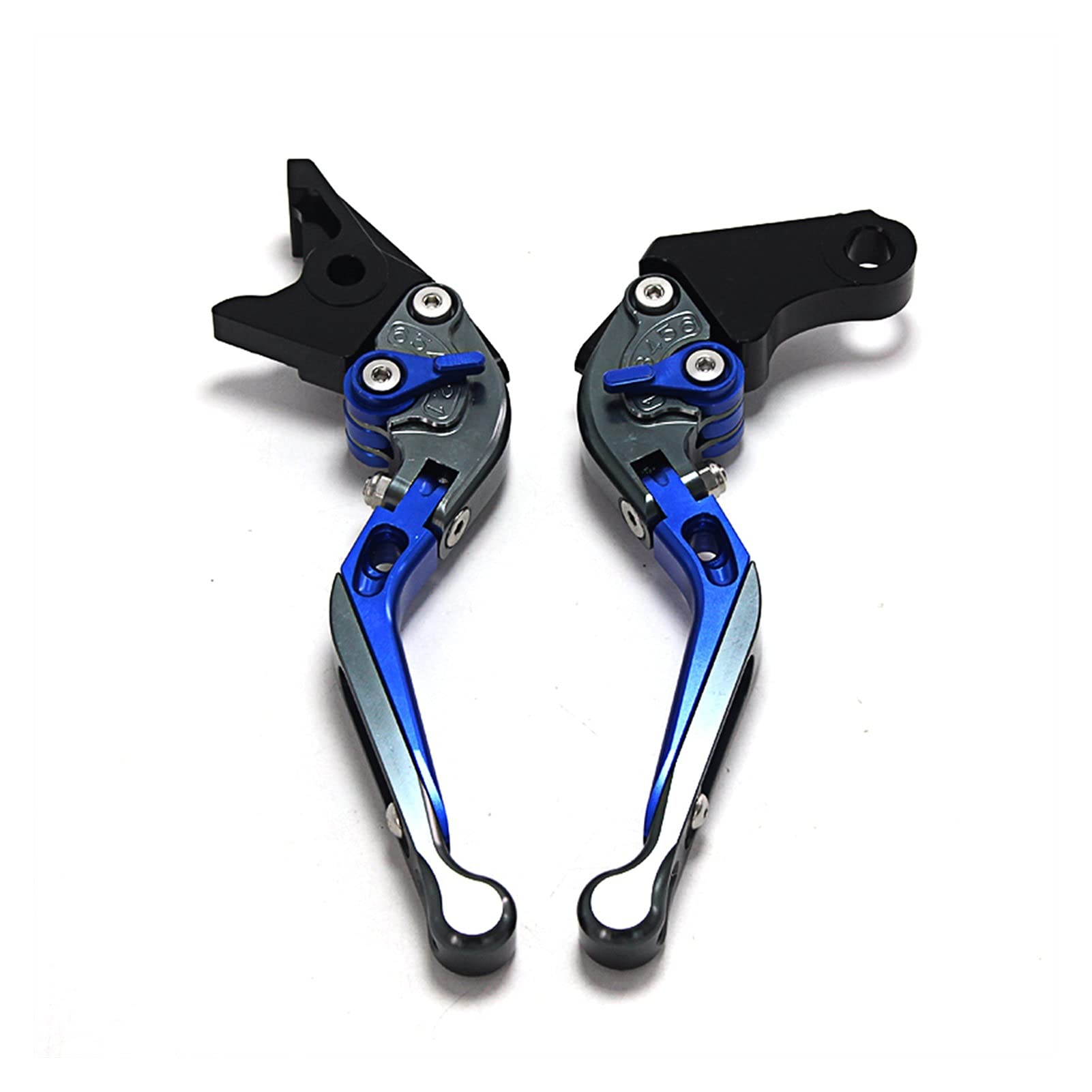 JIBULINS Kupplung- & Bremshebel Einstellbare Klapp-Motorrad-Bremskupplungshebel for Su@zuk*i GSX1250 F/SA/ABS GSX1250FA GSX 1250 FA 2010-2016(Grey+Blue+Grey) von JIBULINS