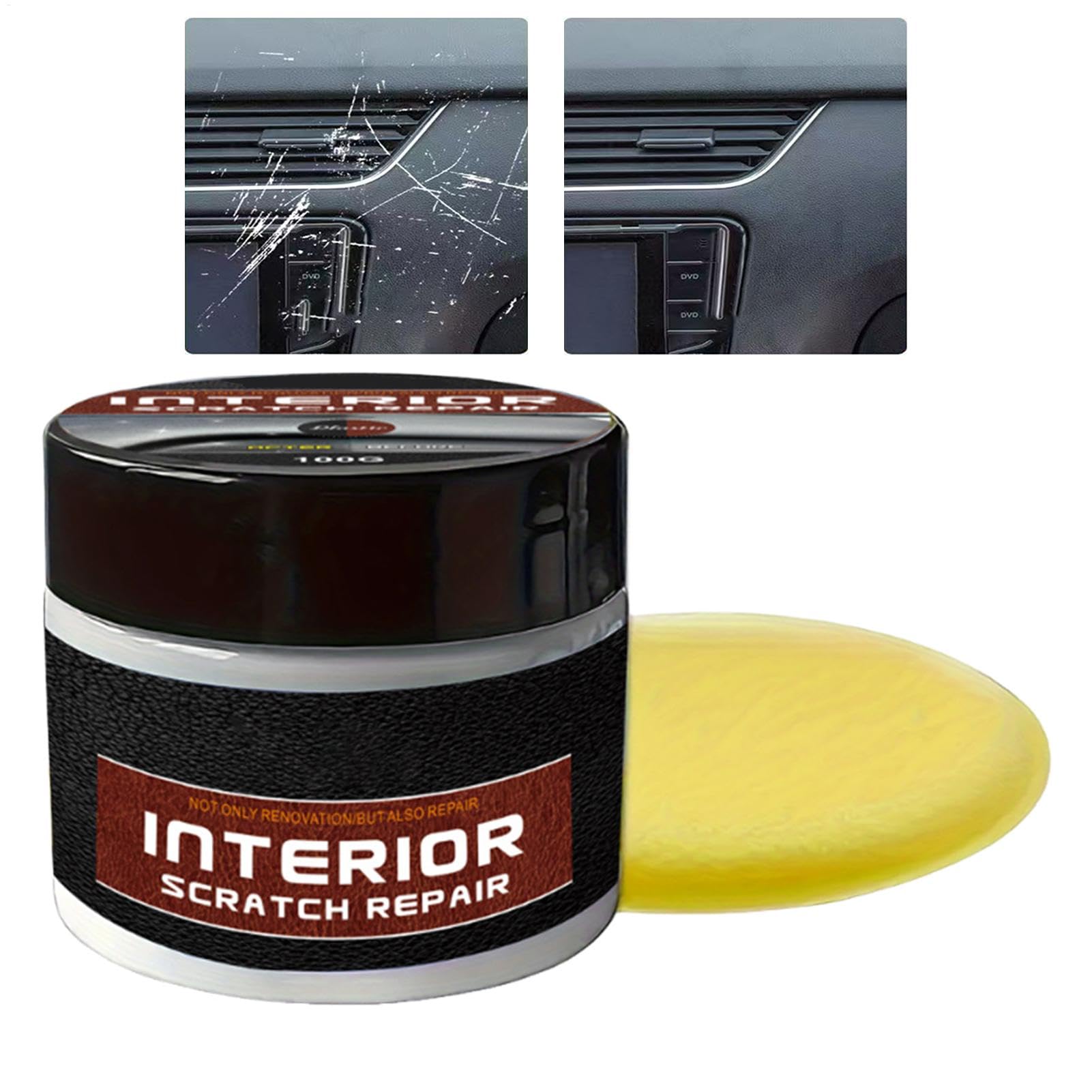 JIEBWCHA Auto Interior Scratch Repair, 100g Auto Kratzer Reparaturwachs Schwarz, Auto Leistungsstarke Reparaturpaste, Kratzer Entferner, Armaturenbrett Kratzer Reparatur Set Für Oberflächen von JIEBWCHA