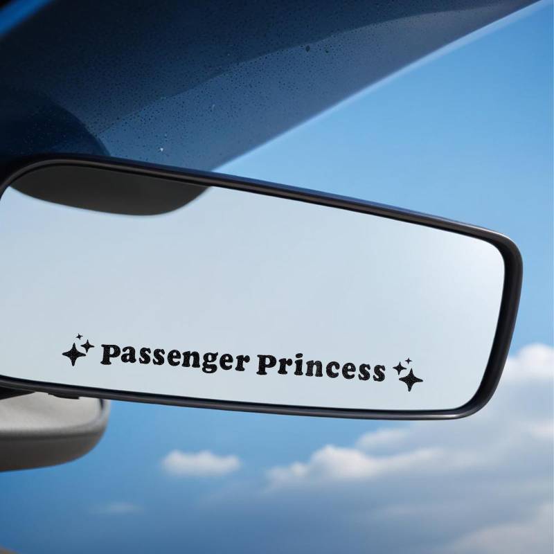 JIEYAO Passagierprinzessin Aufkleber, 4 Stück Passenger Princess Rückspiegel Aufkleber Vinyl Autoaufkleber Lustiger Autospiegel Sticker für Autofenster und Autodekoration Autozubehör für Frauen von JIEYAO