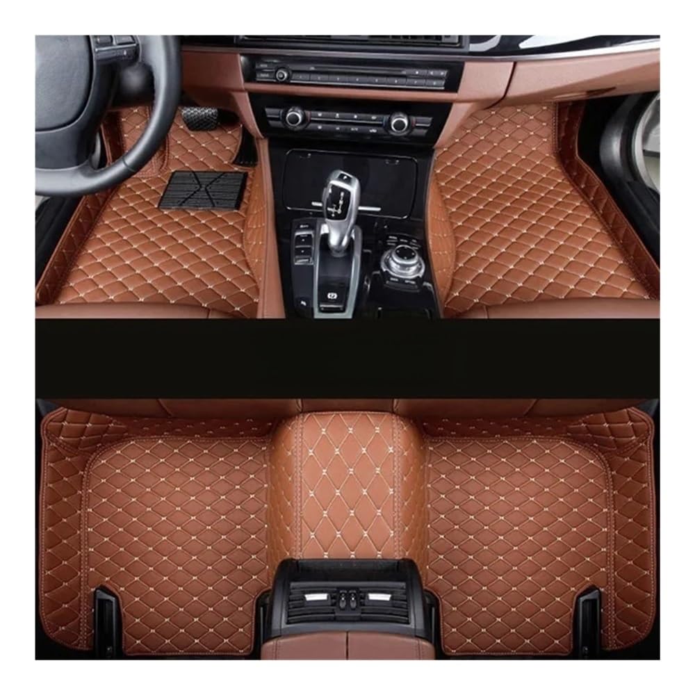 Allwetter fußmatten Auto Für 4 Cabrio Für G23 2021-2023 Jahre Custom Auto Fußmatten Auto Teppiche Fuß Coche Zubehör Automatten-Set(Brown) von JIIYP