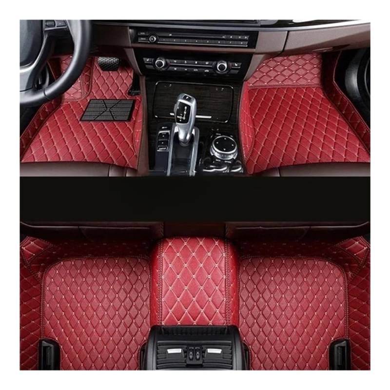 Allwetter fußmatten Auto Für 4 Cabrio Für G23 2021-2023 Jahre Custom Auto Fußmatten Auto Teppiche Fuß Coche Zubehör Automatten-Set(Wine red) von JIIYP