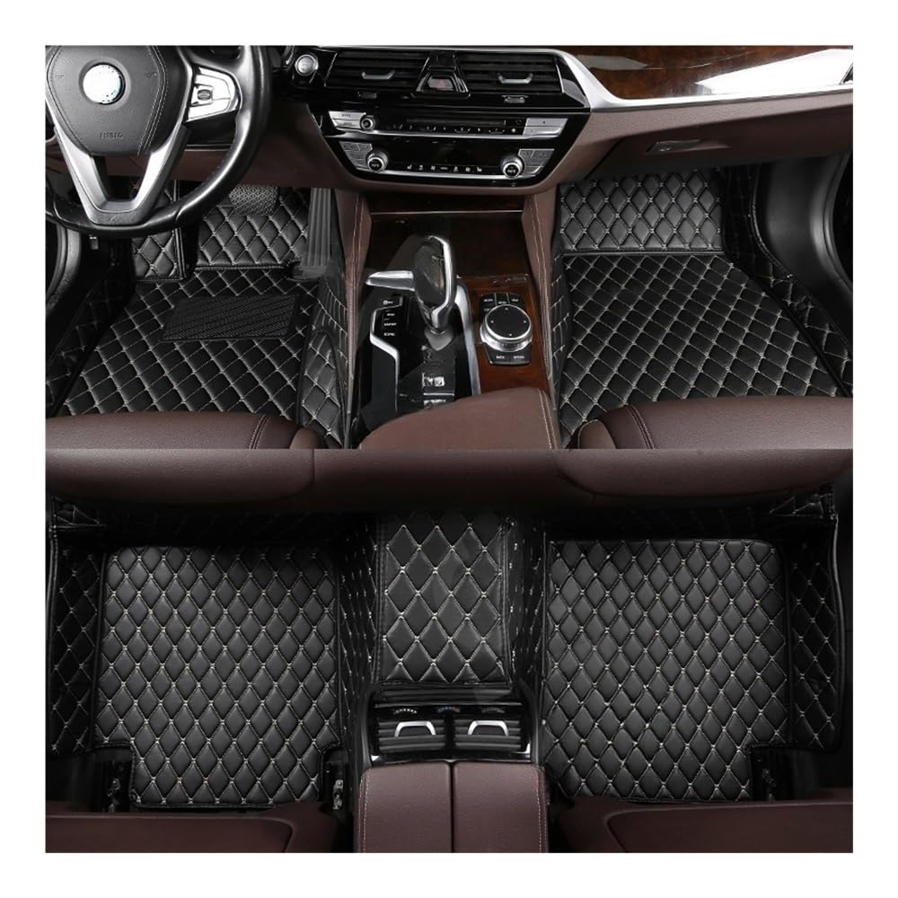 Allwetter fußmatten Auto Für 4er-Serie Für F33 Für Cabrio 2020 Auto-Bodenmatte Innendetails Zubehör Teppich-Auto-Matten-Set Automatten-Set(Black White) von JIIYP