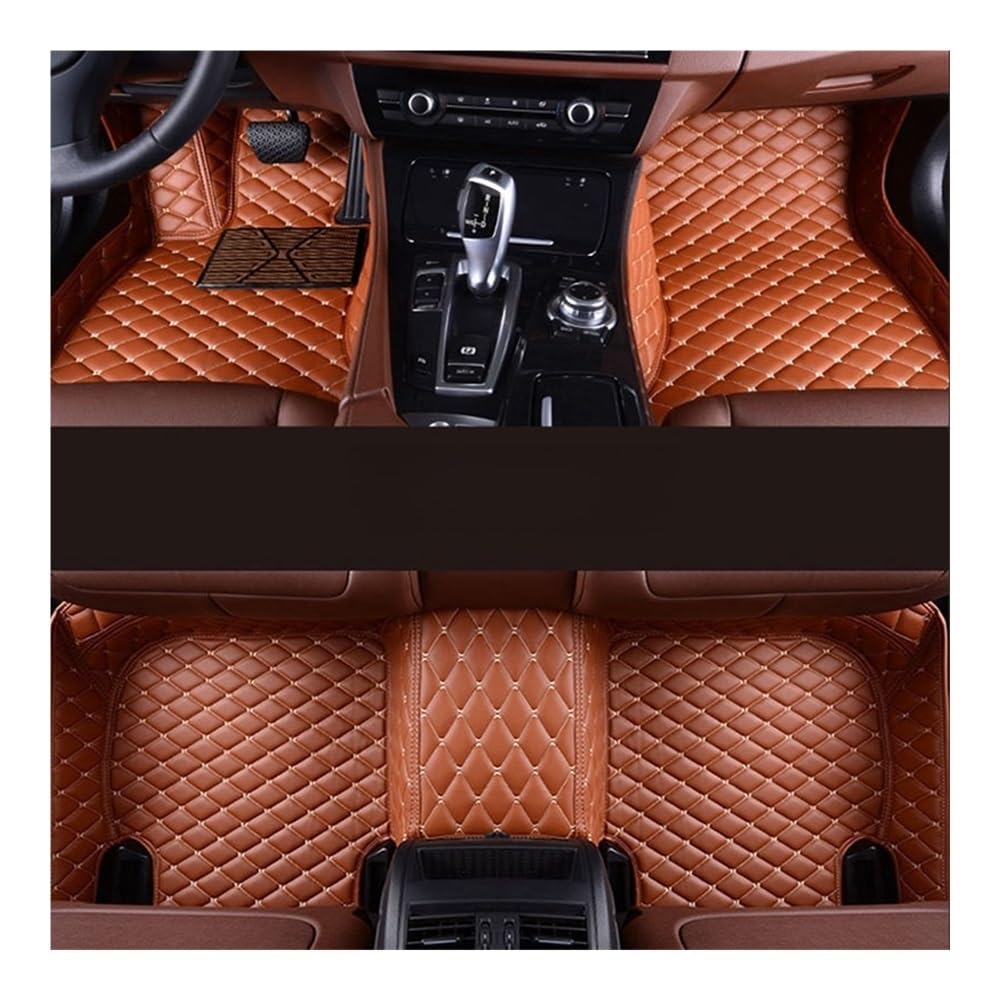 Allwetter fußmatten Auto Für Acura Für MDX 5-Sitzer-Auto-Fußmatten-Set, Vollständig Umschließend, Auto-Bodenmatte, Autoteile, Allwetter-Automatten Automatten-Set(Brown) von JIIYP