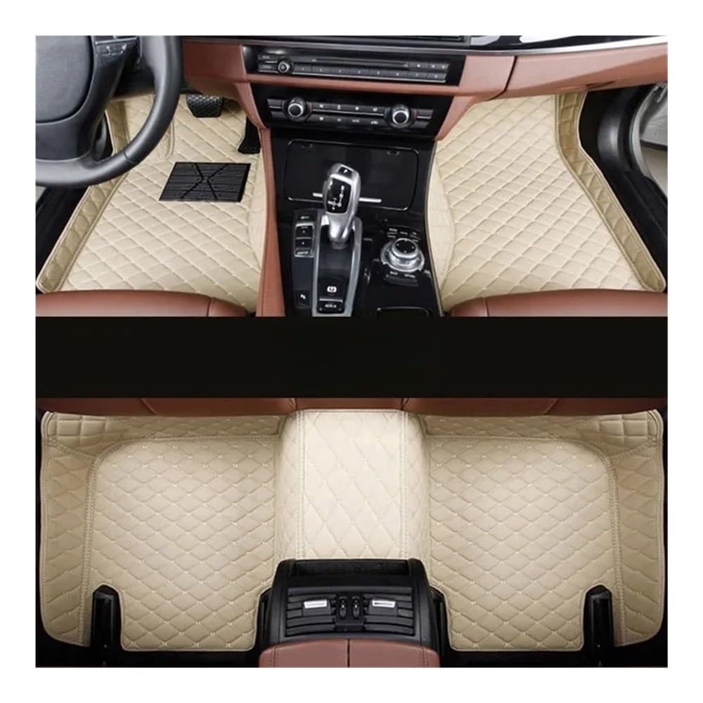 Allwetter fußmatten Auto Für CLA C117 2020-2023 Benutzerdefinierte Auto-Fußmatten Auto-Teppiche Fuß Coche Auto Boden Vorne Und Hinten Liner Teppich Zubehör Automatten-Set(Beige) von JIIYP