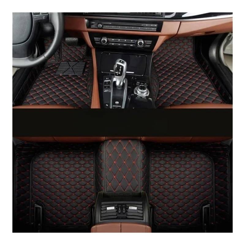 Allwetter fußmatten Auto Für CLA C117 2020-2023 Benutzerdefinierte Auto-Fußmatten Auto-Teppiche Fuß Coche Auto Boden Vorne Und Hinten Liner Teppich Zubehör Automatten-Set(Black red) von JIIYP