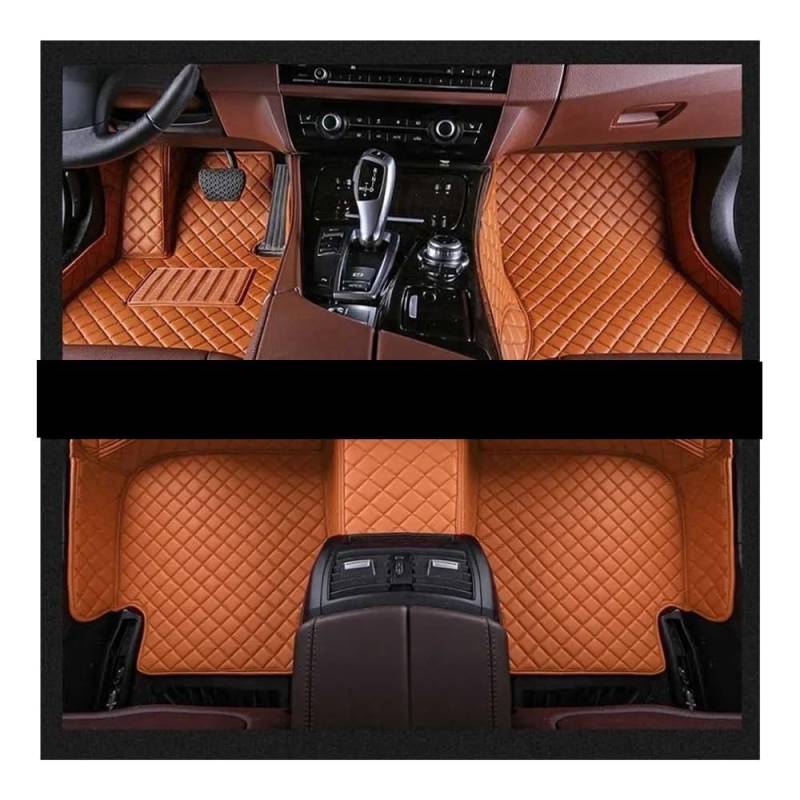 Allwetter fußmatten Auto Für DS4 2011 2012 2013 2014 2015 Custom Car Fußmatten Auto Teppiche Fuß Coche Zubehör Auto Matten Set Automatten-Set(Brown) von JIIYP